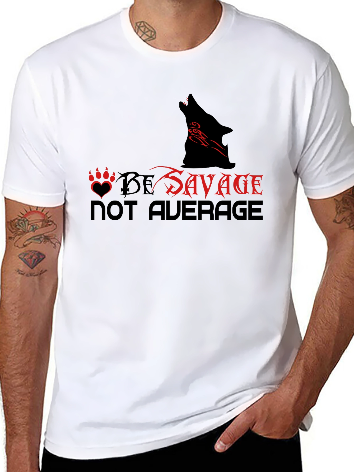 Be Savage Graphic Tee - Wolf Design