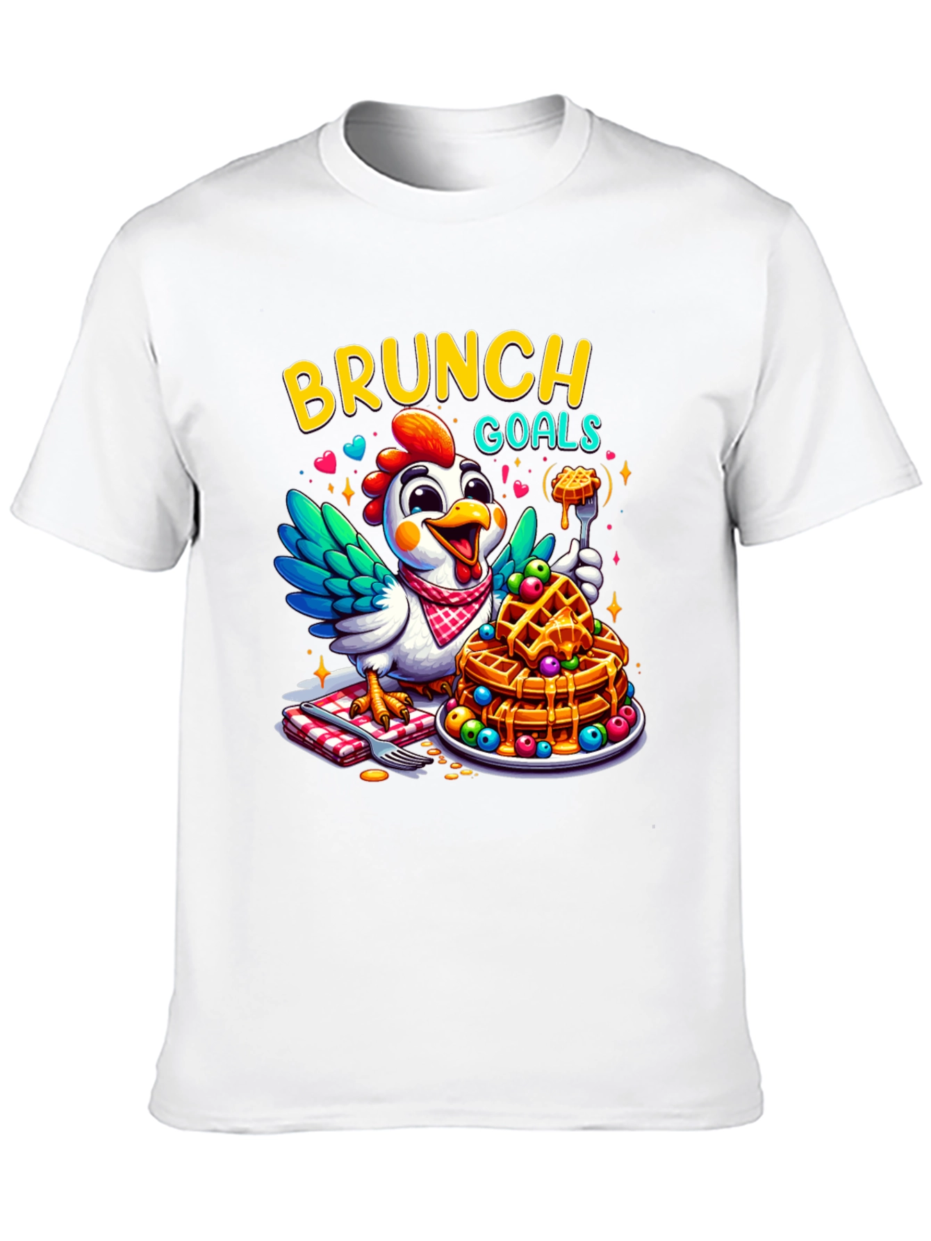 Brunch Goals T-Shirt - Chicken & Waffles Graphic Tee