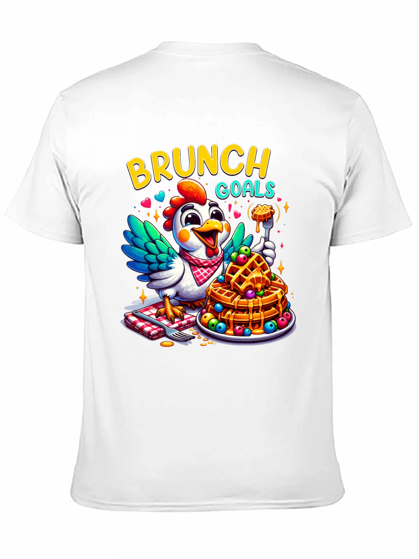Brunch Goals T-Shirt - Chicken & Waffles Graphic Tee