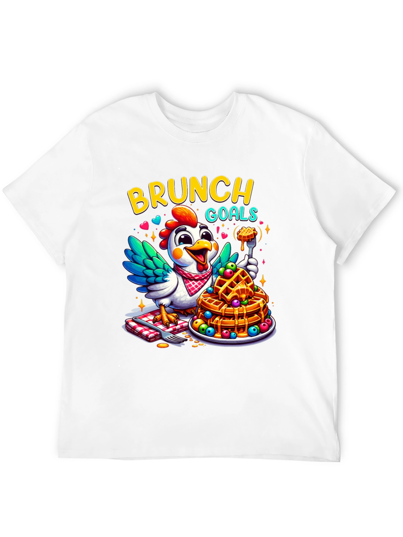 Brunch Goals T-Shirt - Chicken & Waffles Graphic Tee