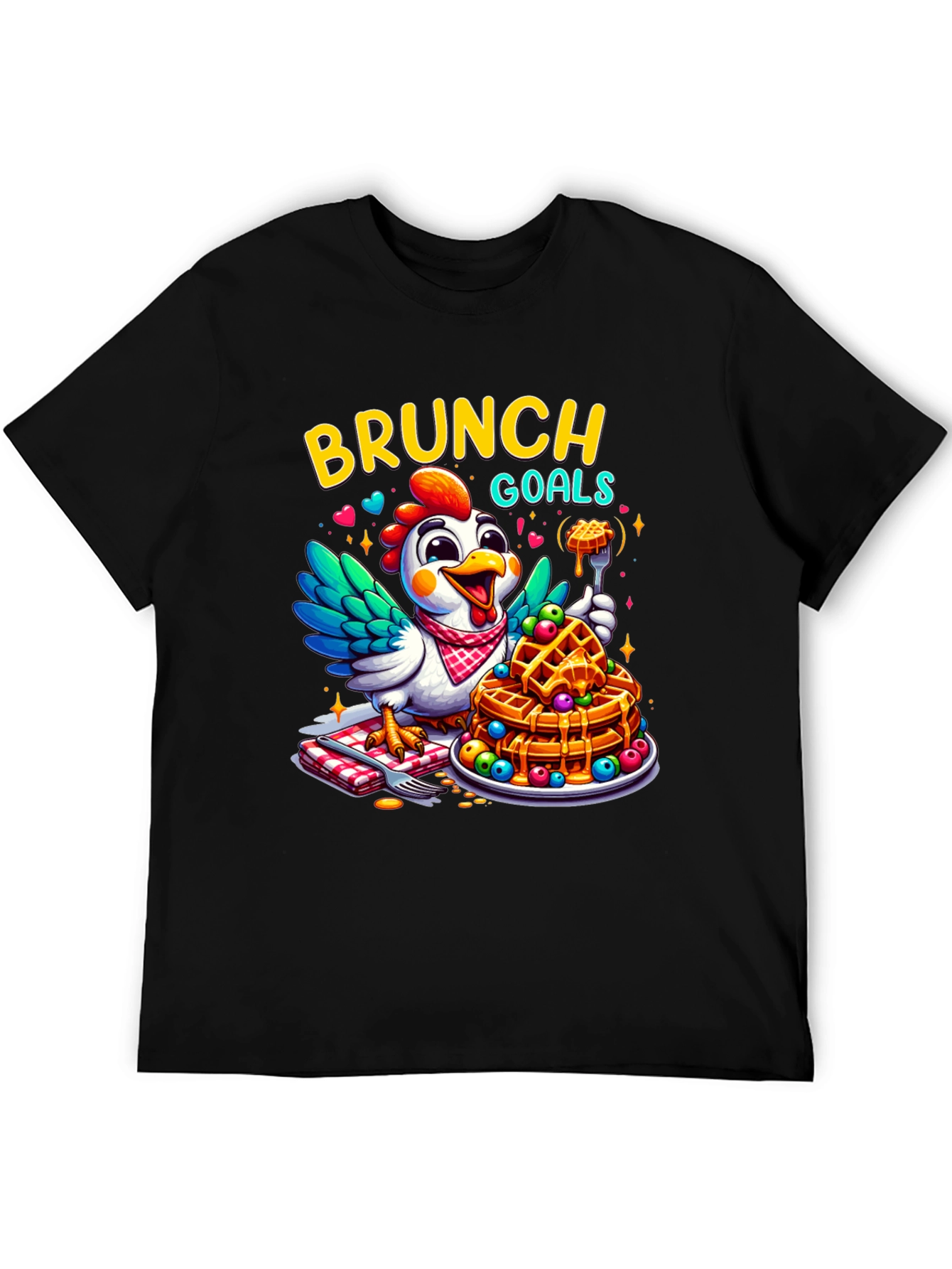 Brunch Goals T-Shirt - Chicken & Waffles Graphic Tee