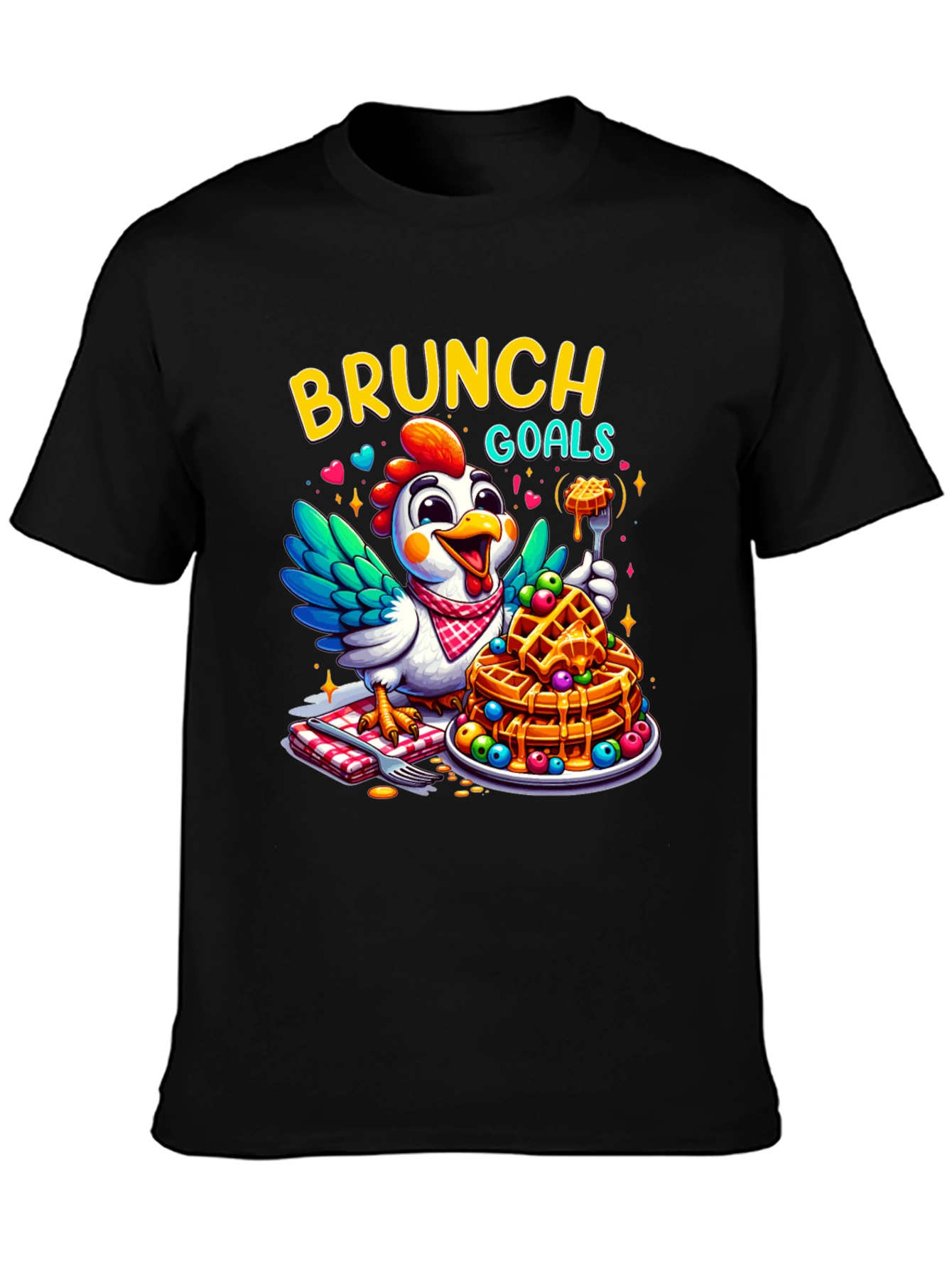 Brunch Goals T-Shirt - Chicken & Waffles Graphic Tee