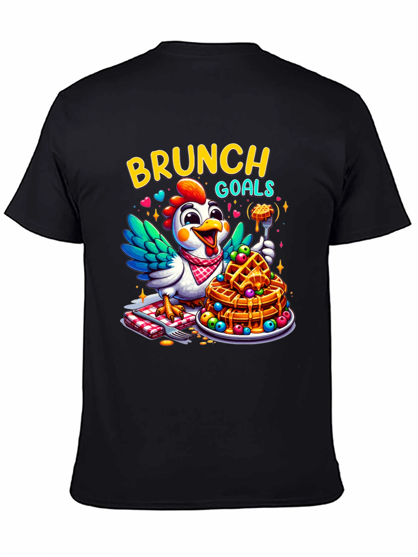 Brunch Goals T-Shirt - Chicken & Waffles Graphic Tee
