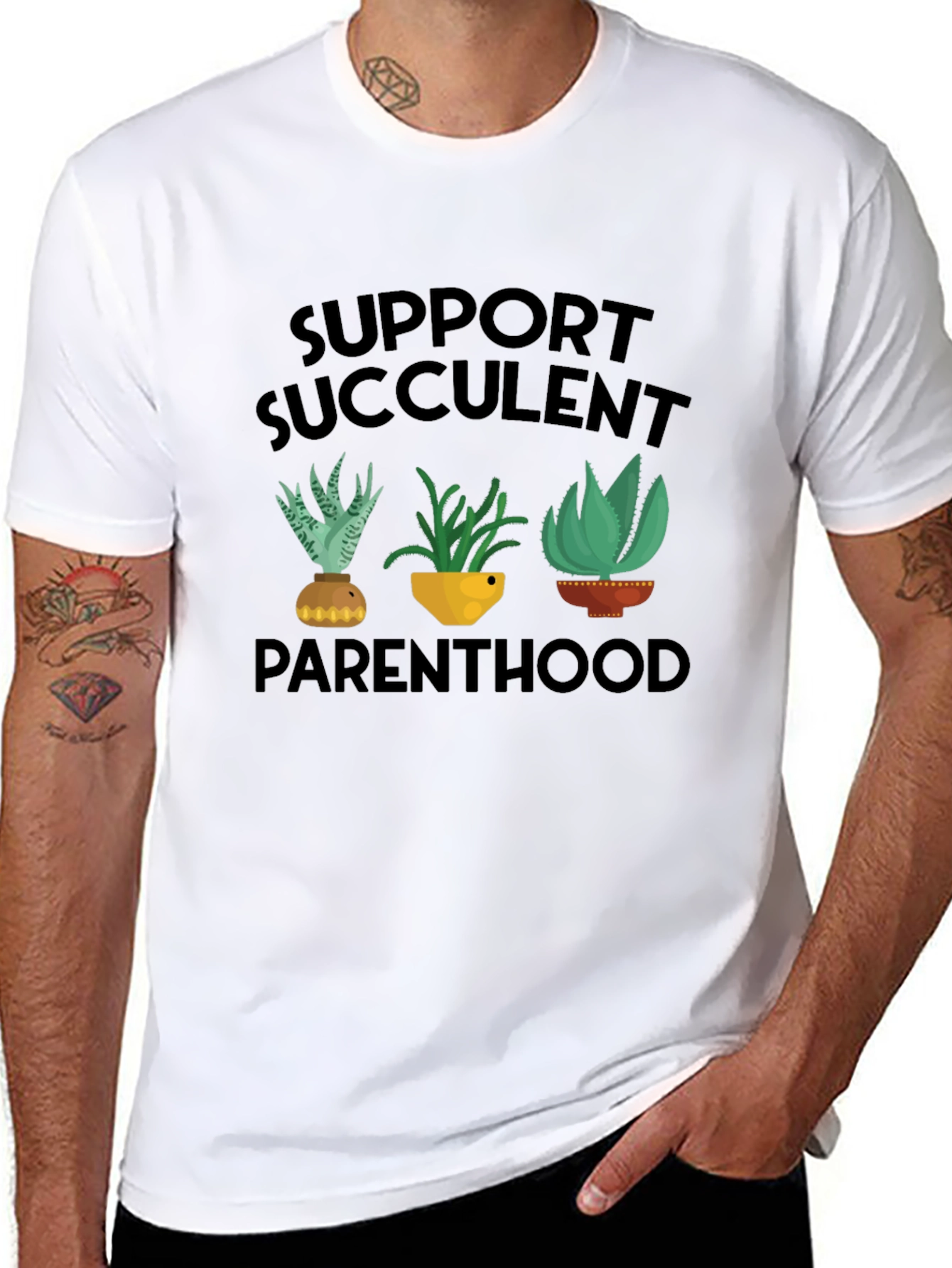 Support Succulent Parenthood Graphic T-Shirt