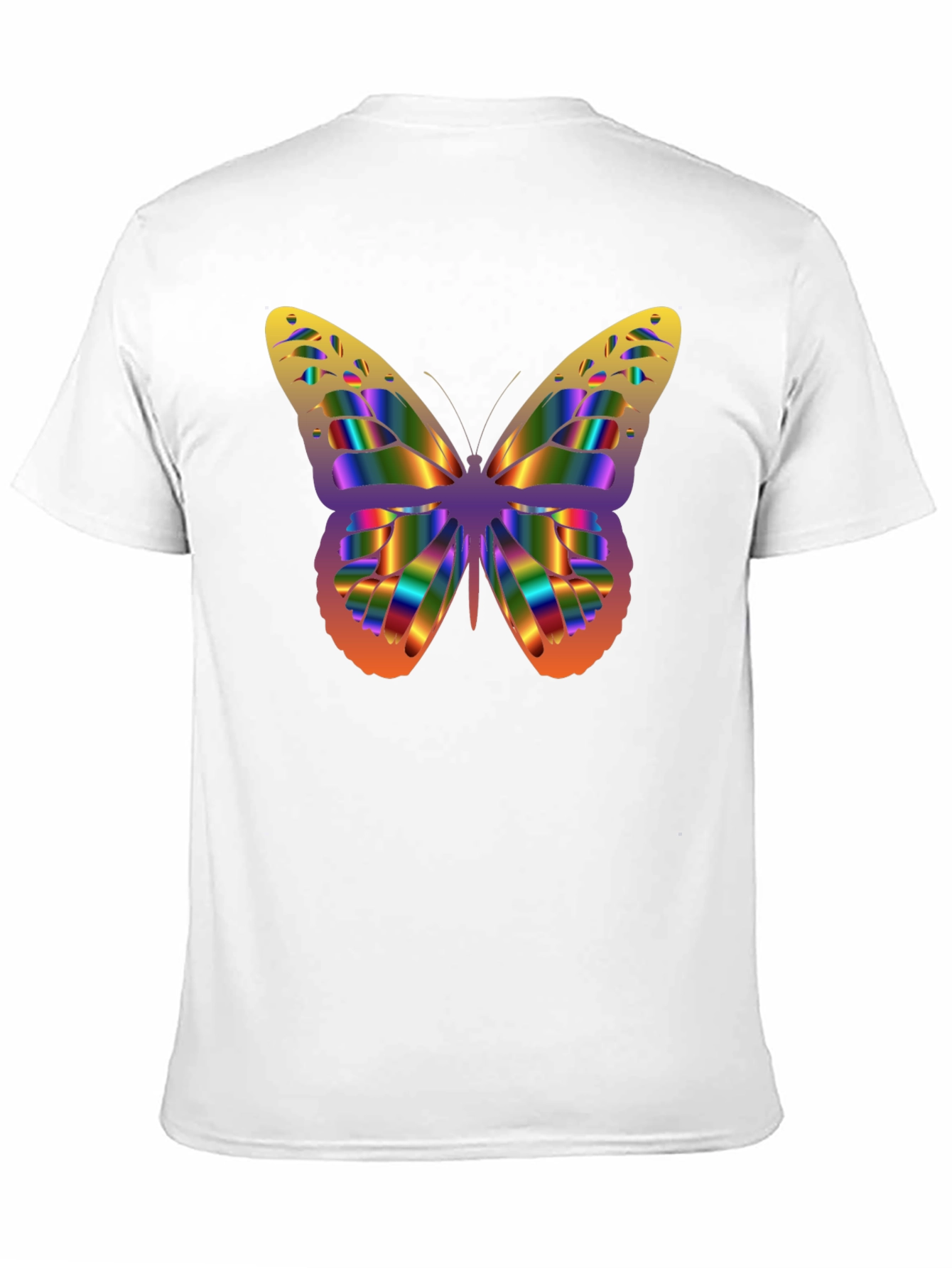 Rainbow Butterfly Graphic Tee - Black Cotton Blend