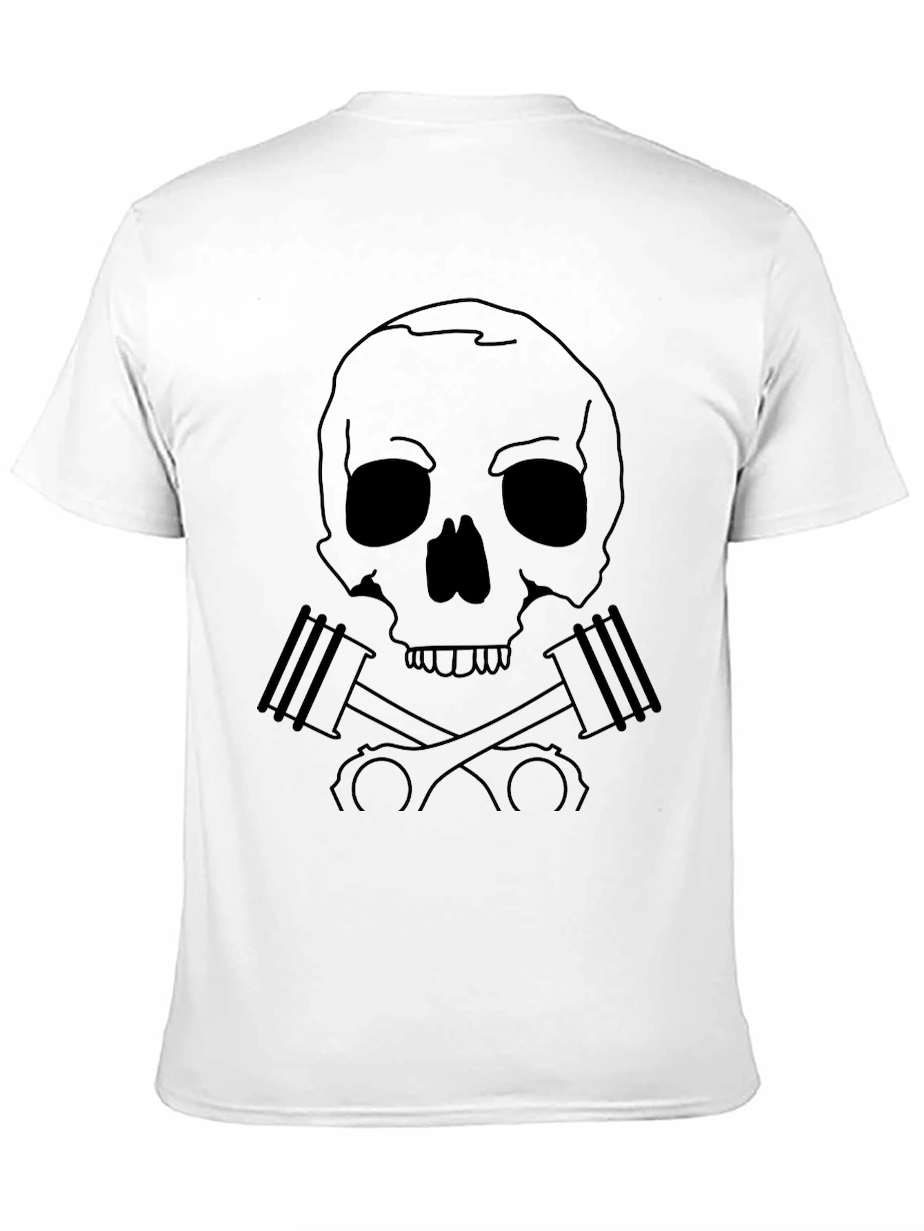 Skull & Pistons Graphic Tee - Black