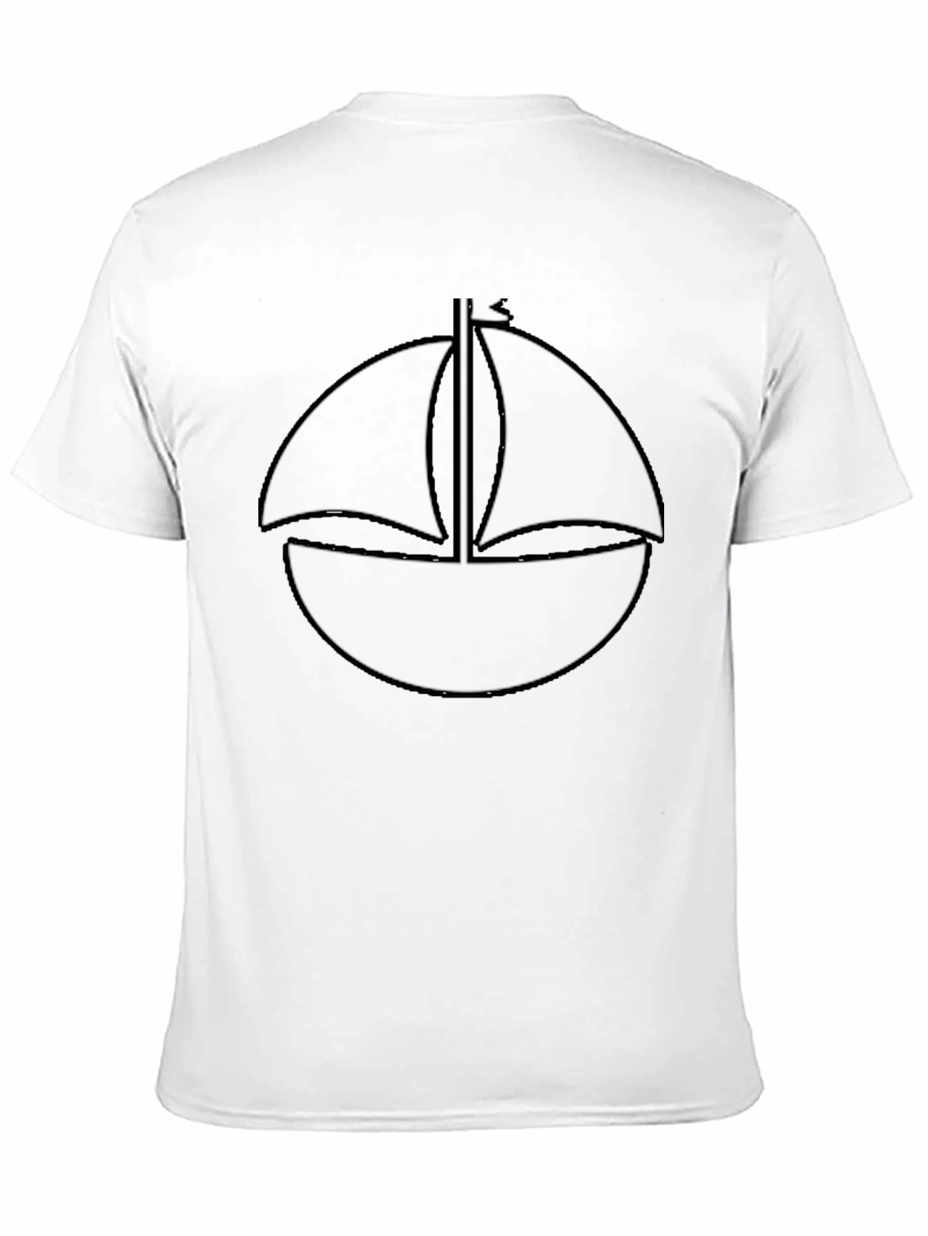 Minimalist Sailboat T-Shirt - Black Cotton Tee