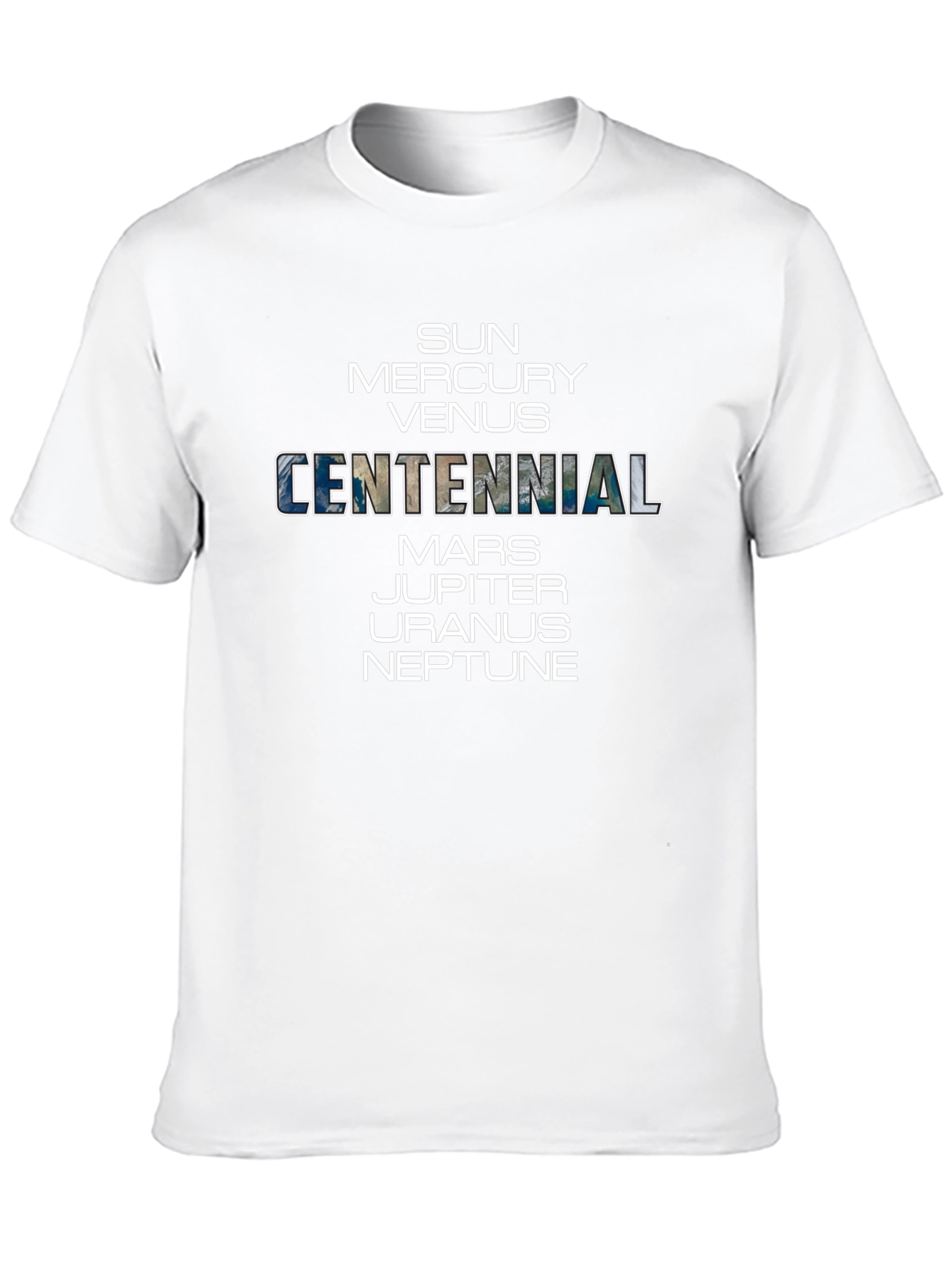 Planets Centennial T-Shirt - Black Crew Neck