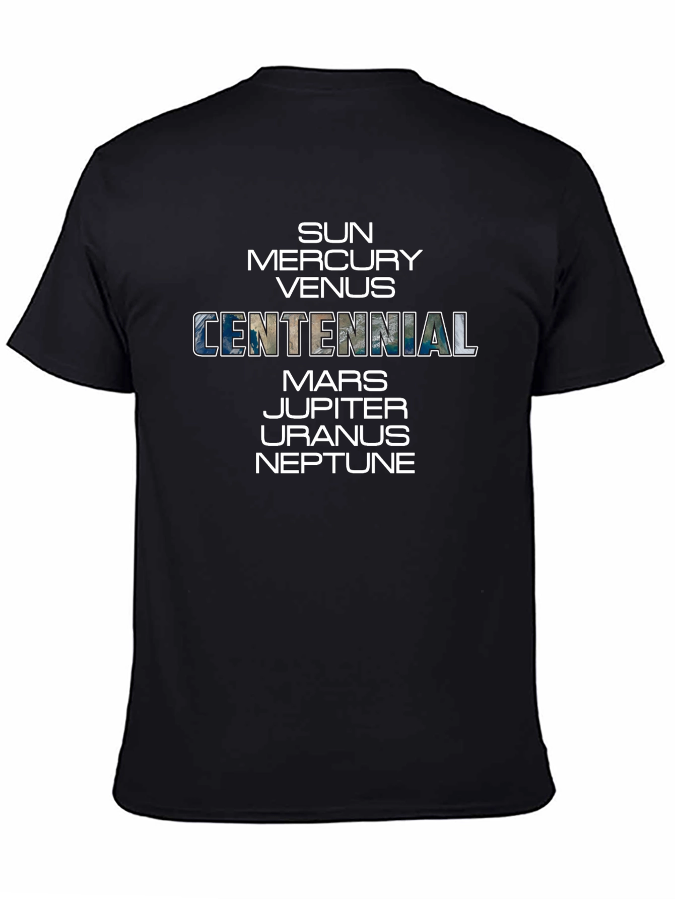 Planets Centennial T-Shirt - Black Crew Neck
