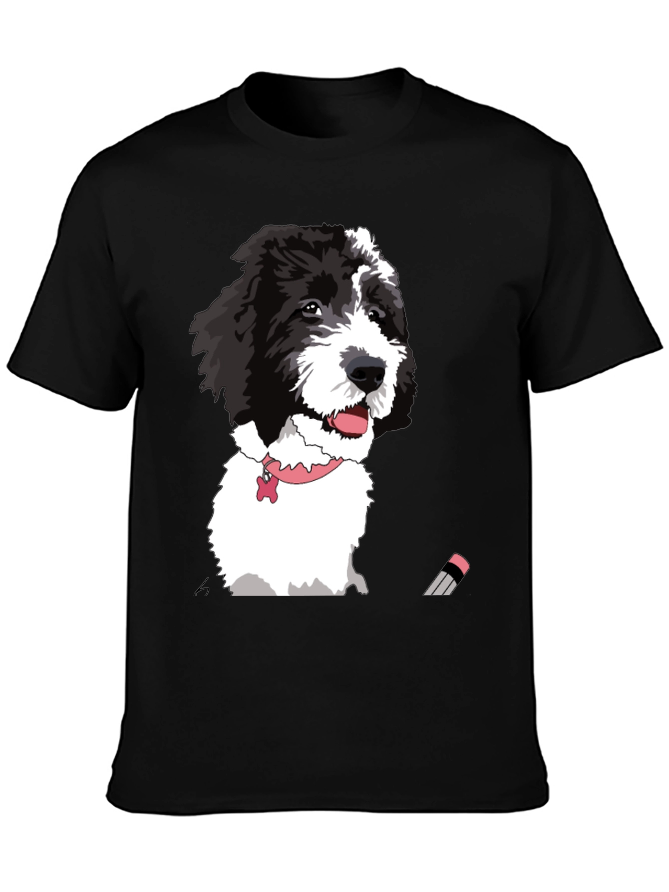 Dog Portrait Graphic Tee - Unisex Black T-Shirt