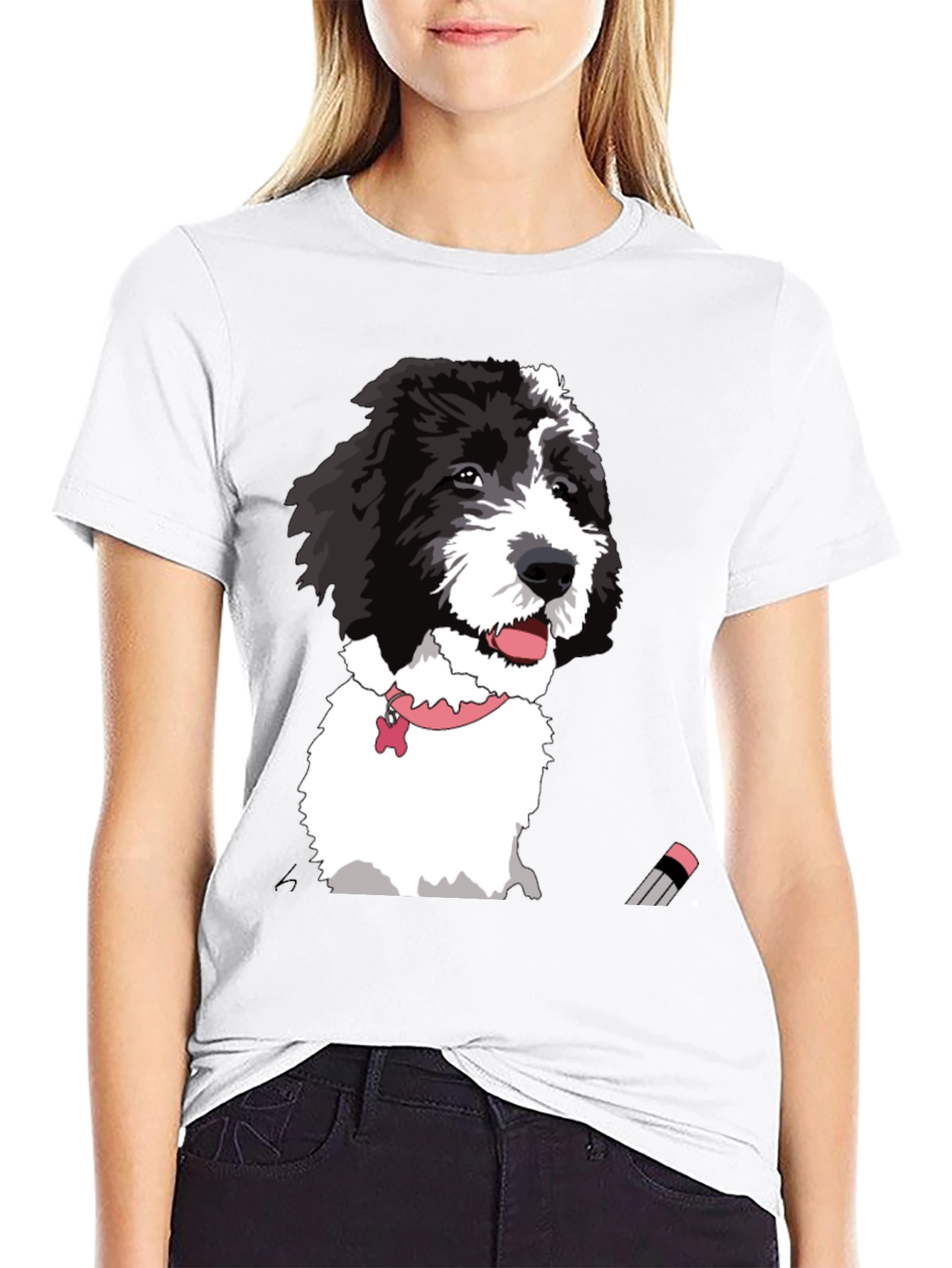 Dog Portrait Graphic Tee - Unisex Black T-Shirt