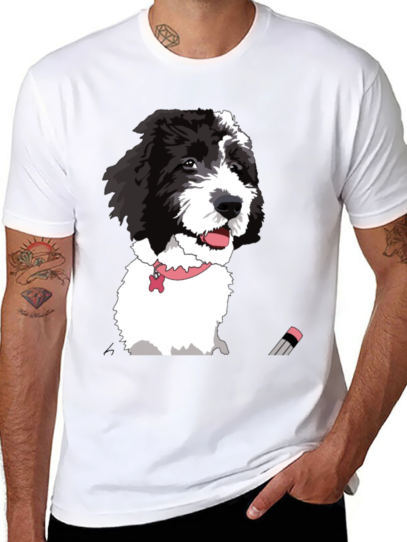 Dog Portrait Graphic Tee - Unisex Black T-Shirt