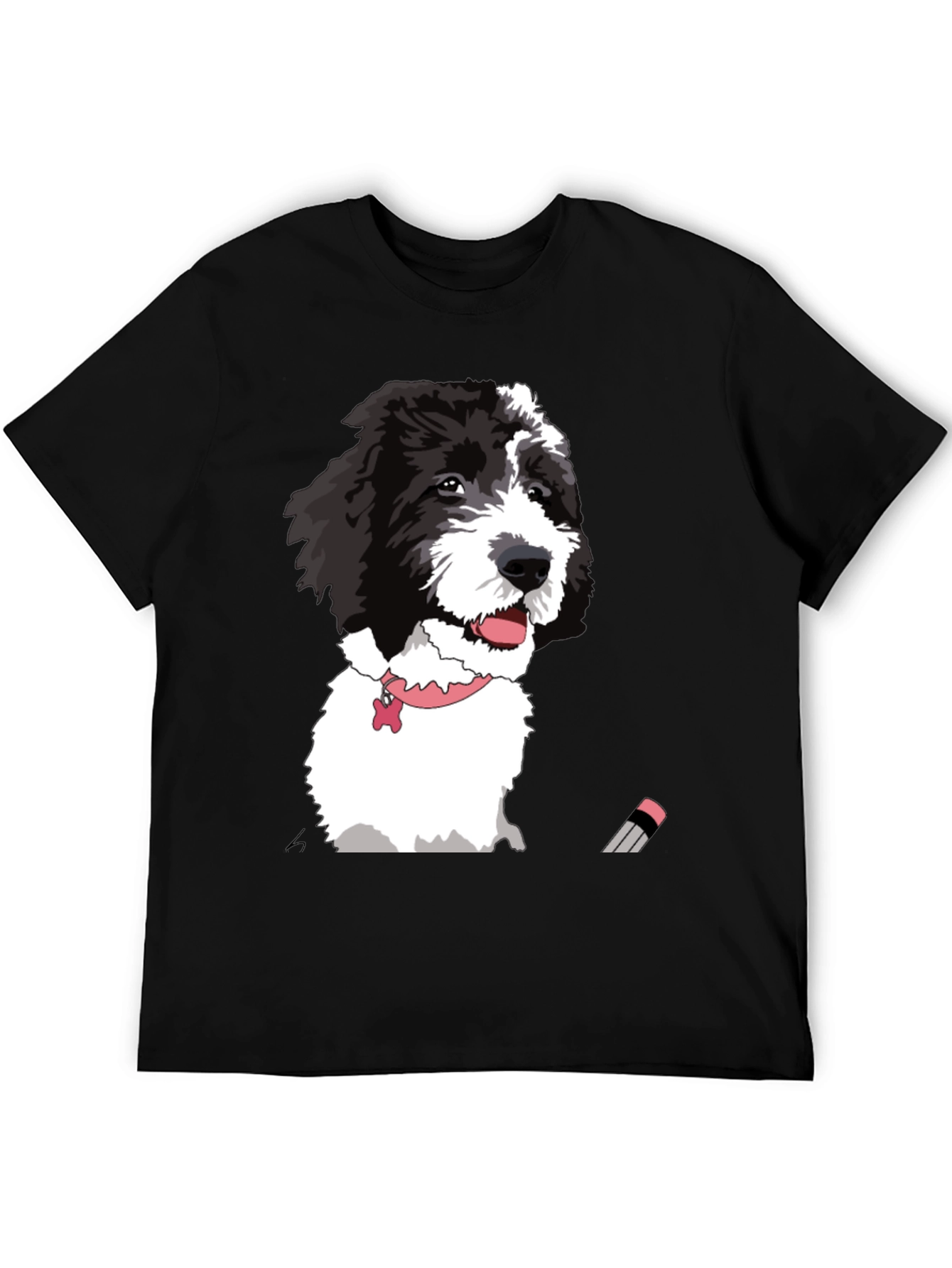 Dog Portrait Graphic Tee - Unisex Black T-Shirt