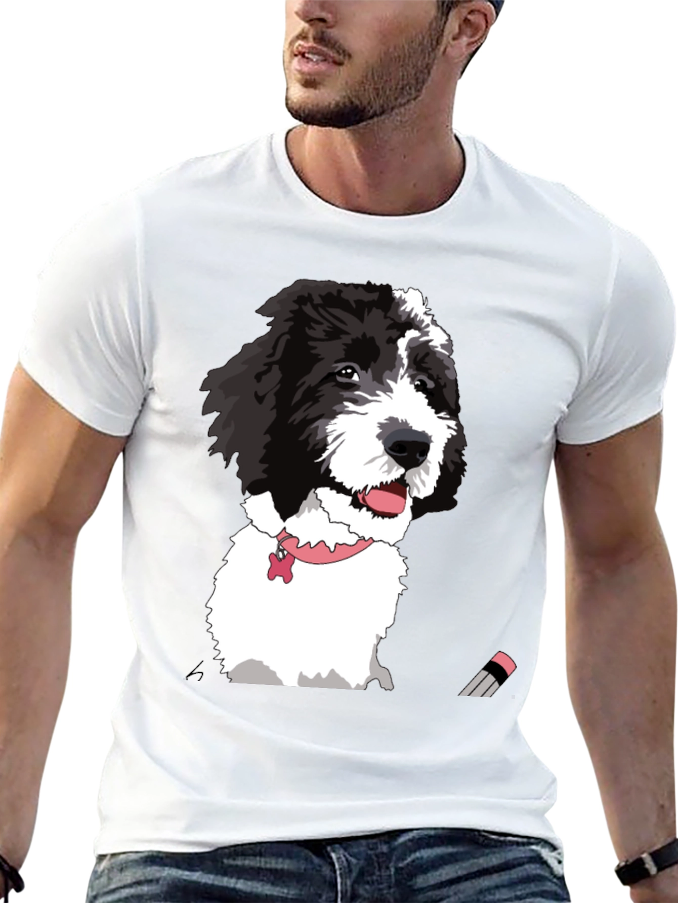 Dog Portrait Graphic Tee - Unisex Black T-Shirt