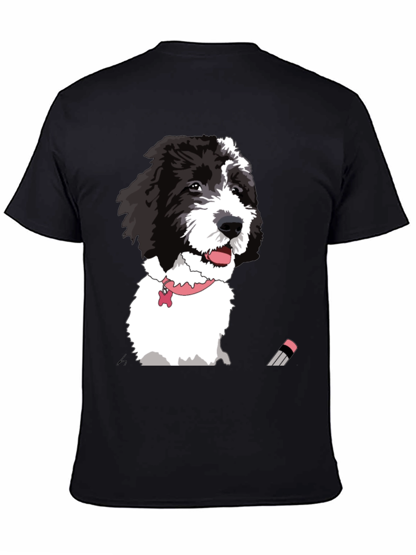 Dog Portrait Graphic Tee - Unisex Black T-Shirt