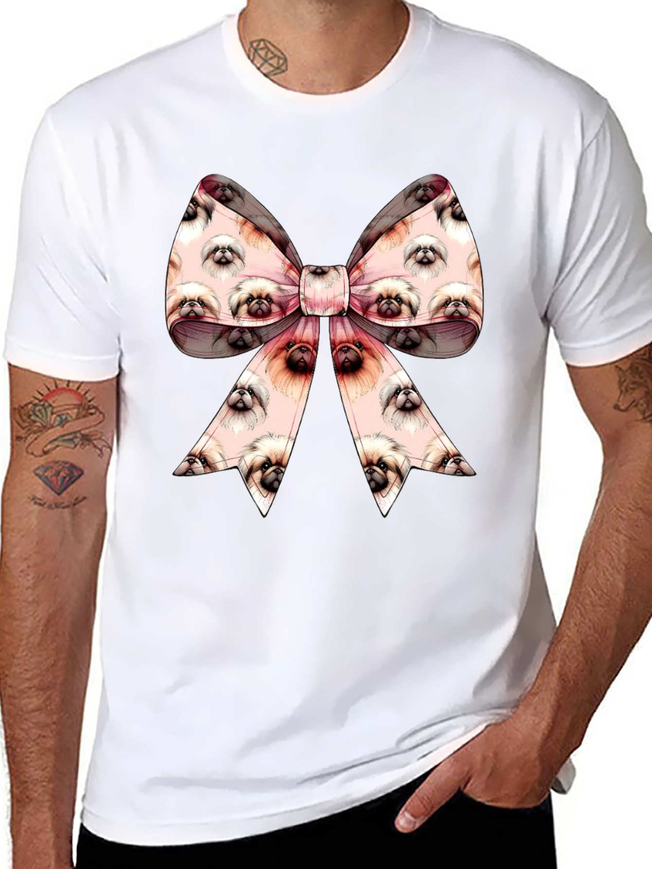Pekingese Dog Bow T-Shirt - Cute Dog Lover Gift