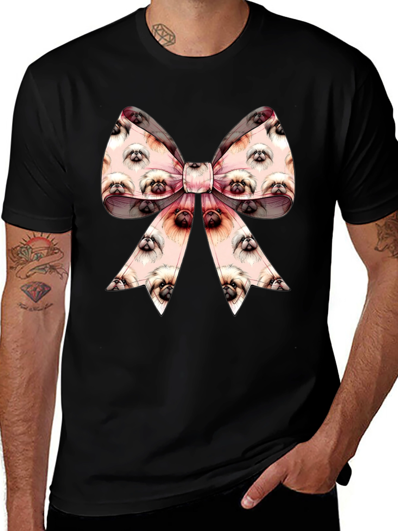Pekingese Dog Bow T-Shirt - Cute Dog Lover Gift