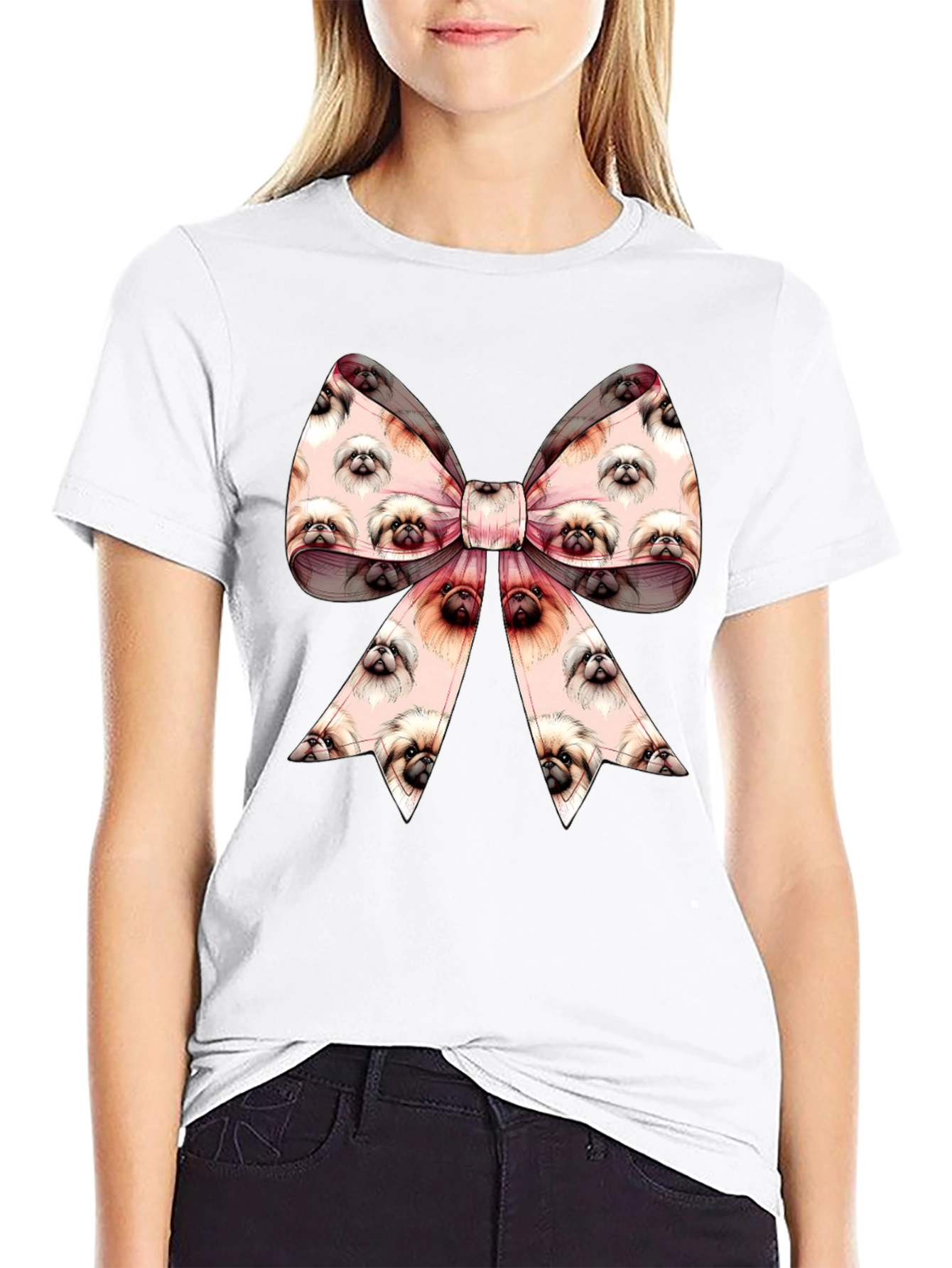 Pekingese Dog Bow T-Shirt - Cute Dog Lover Gift