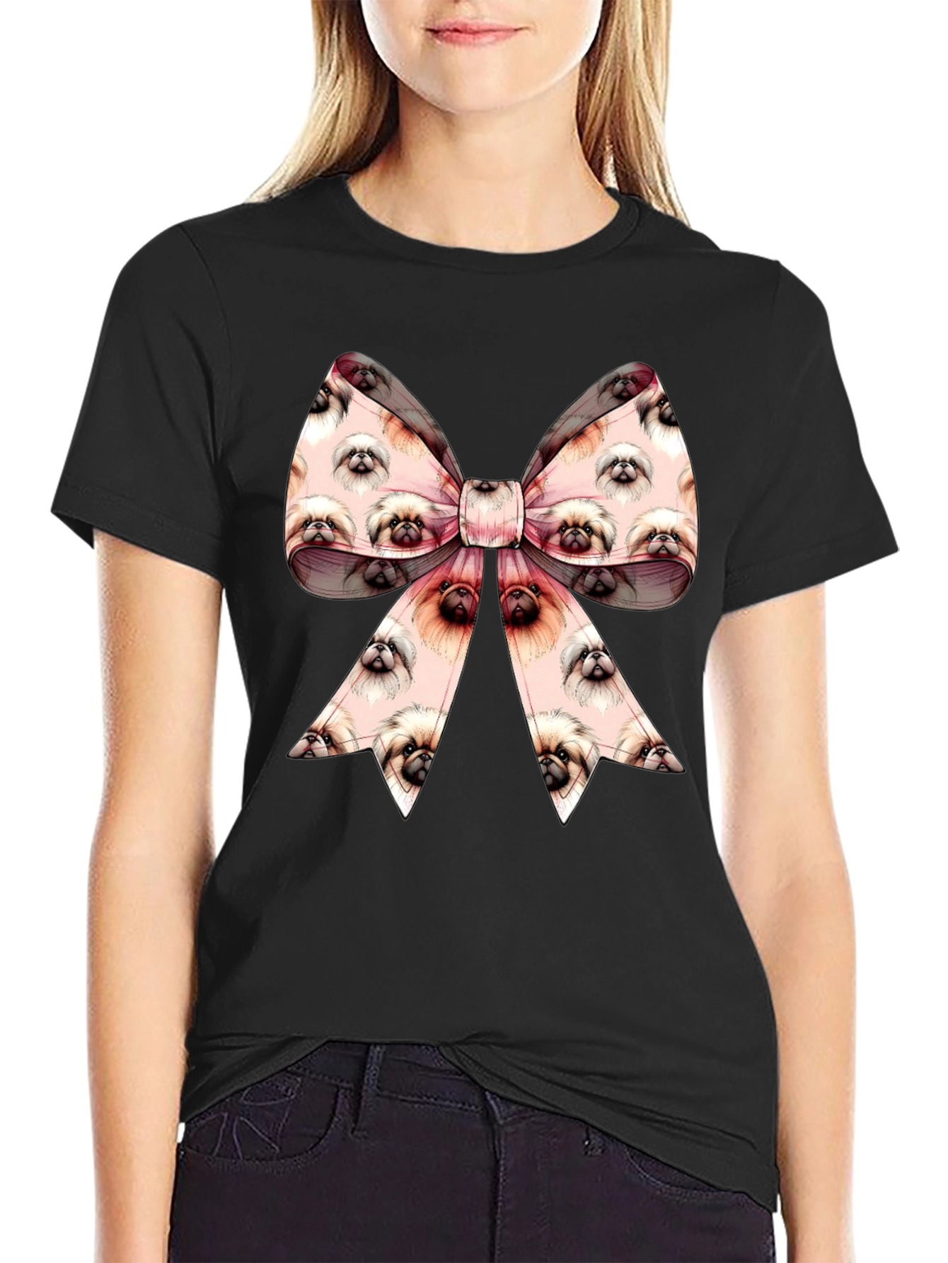 Pekingese Dog Bow T-Shirt - Cute Dog Lover Gift