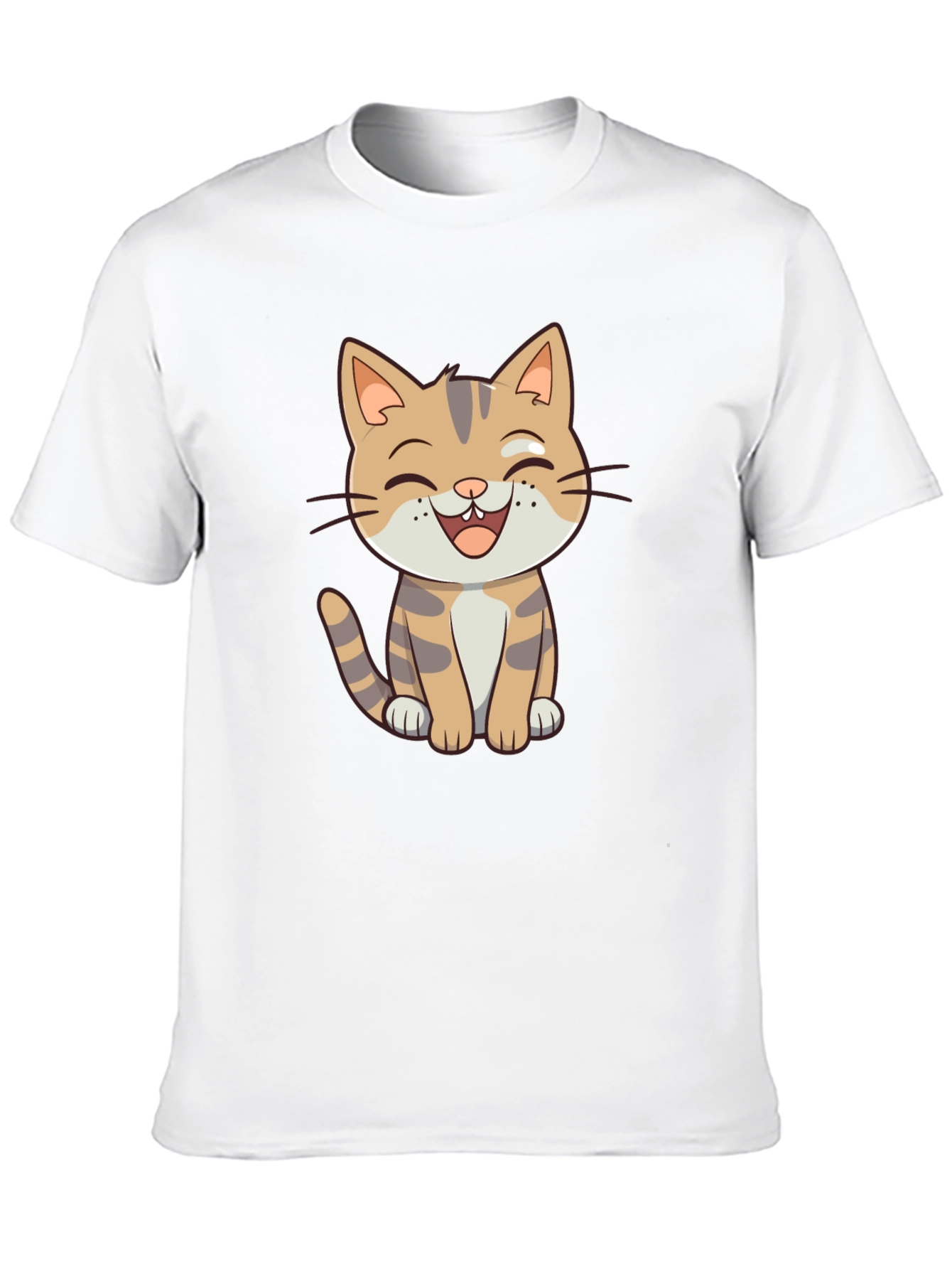 Cartoon Cat Graphic Black T-Shirt