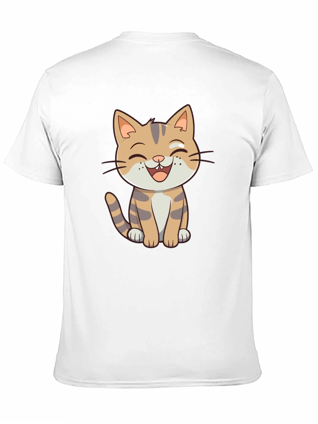 Cartoon Cat Graphic Black T-Shirt