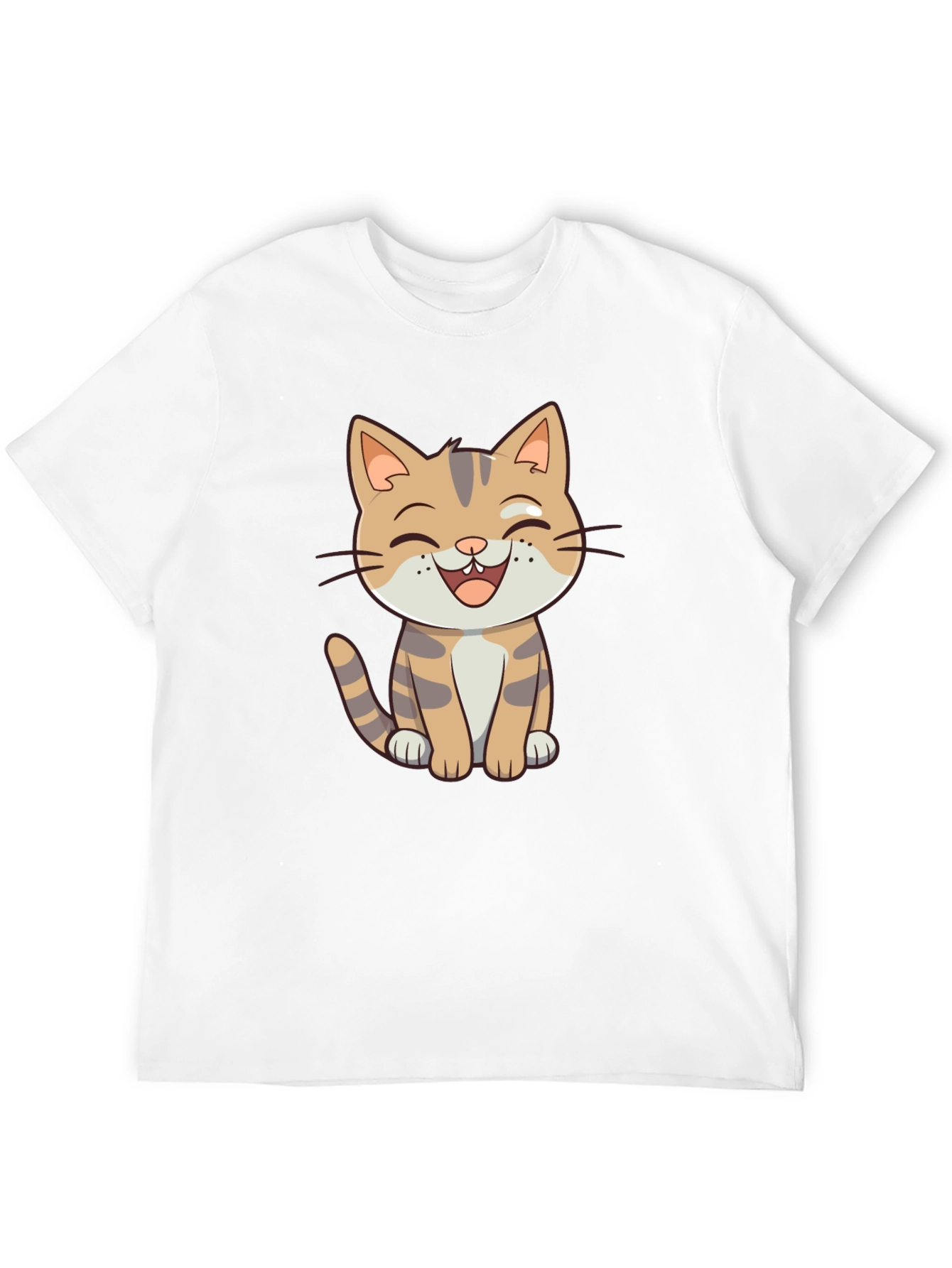 Cartoon Cat Graphic Black T-Shirt