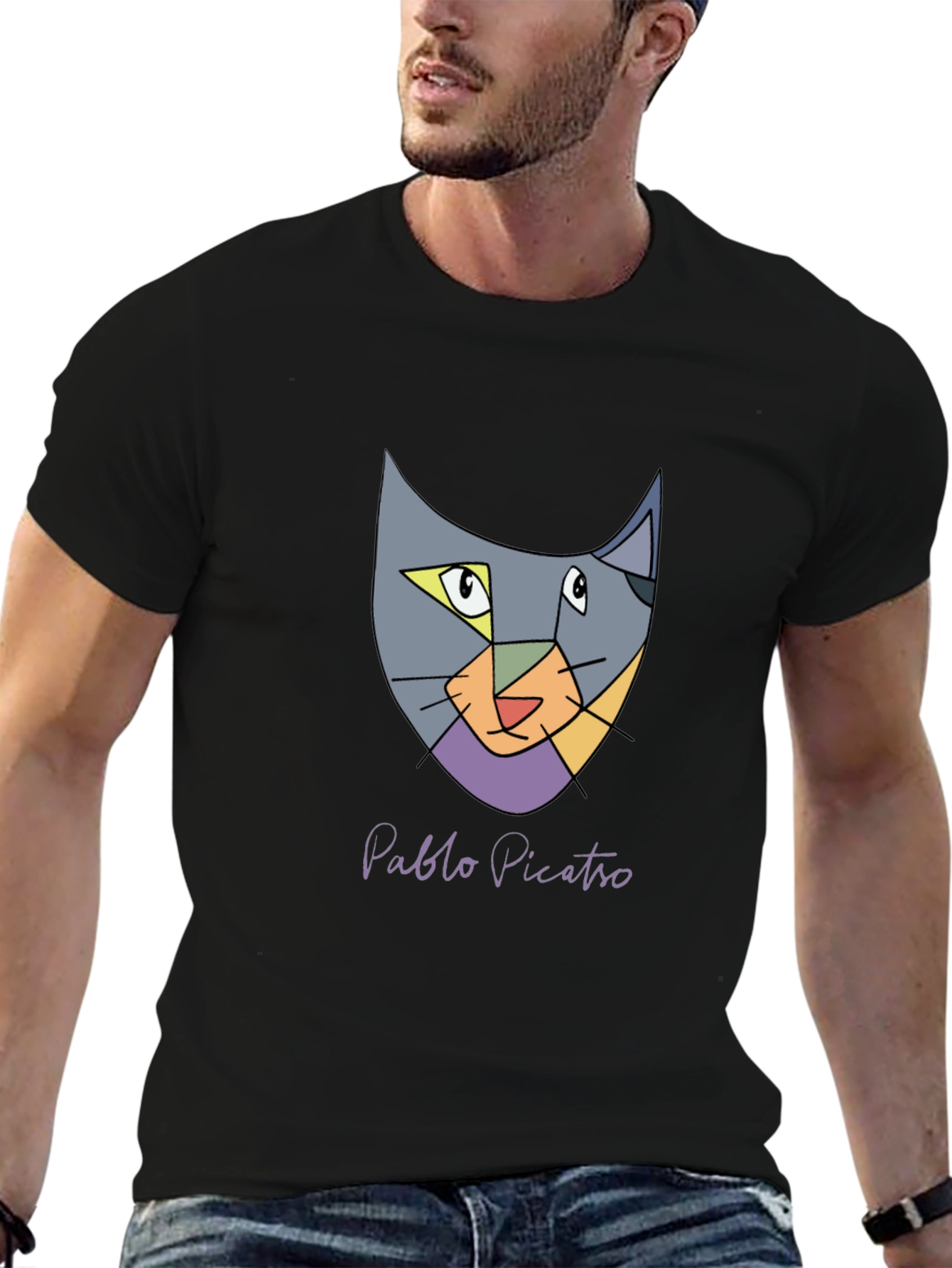 Abstract Cat T-Shirt - Pablo Picatro Design Soft Cotton