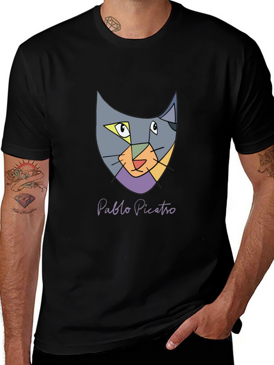 Abstract Cat T-Shirt - Pablo Picatro Design Soft Cotton