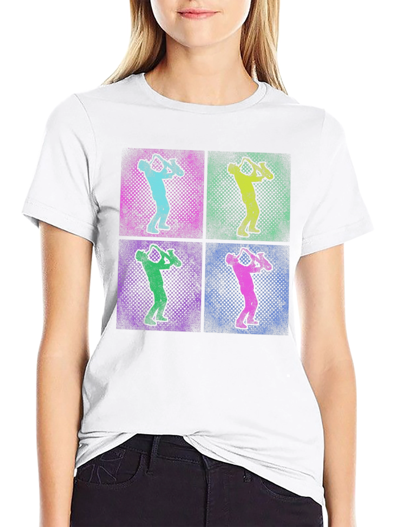 Saxophone Pop Art Graphic T-Shirt