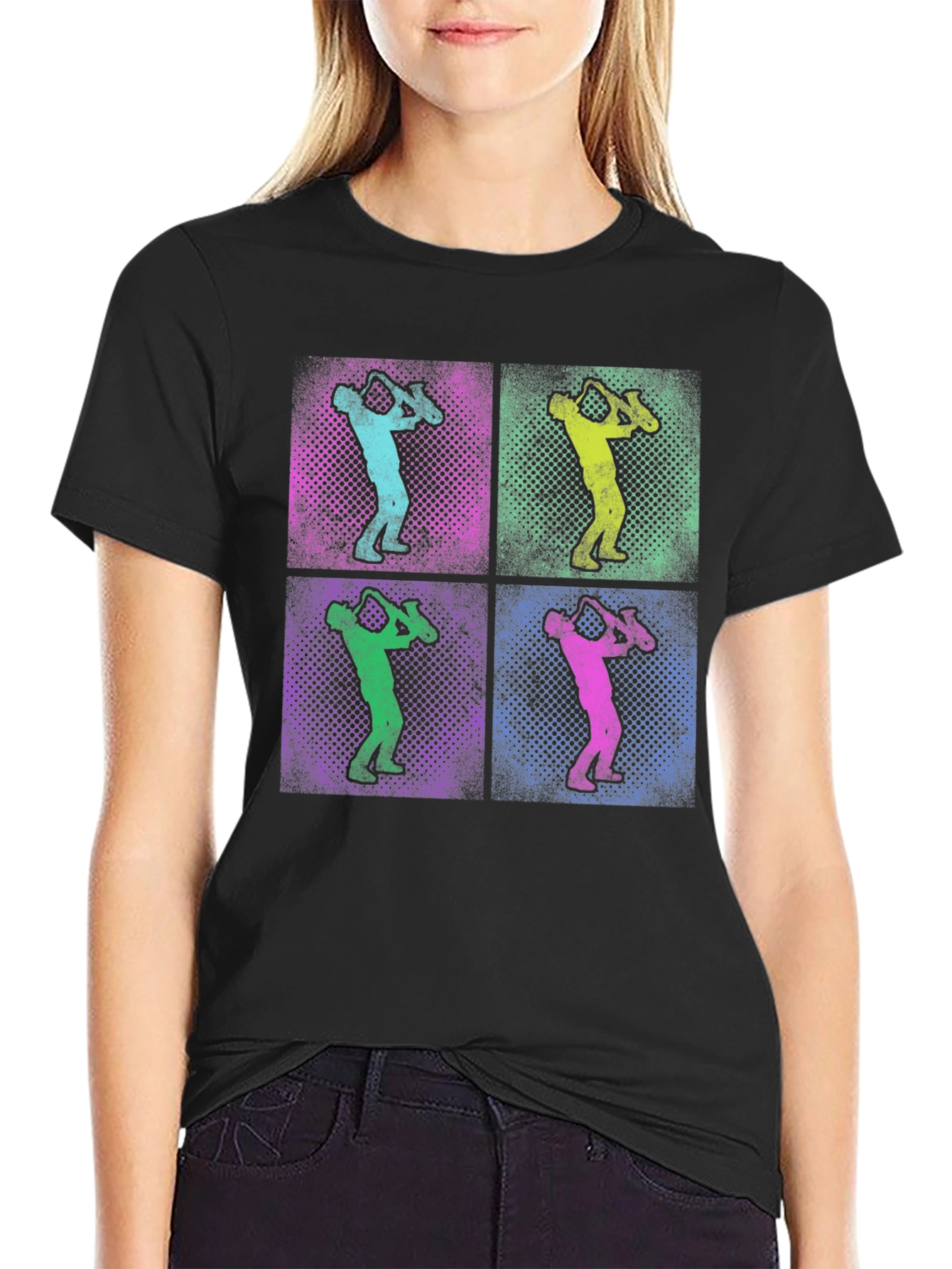 Saxophone Pop Art Graphic T-Shirt