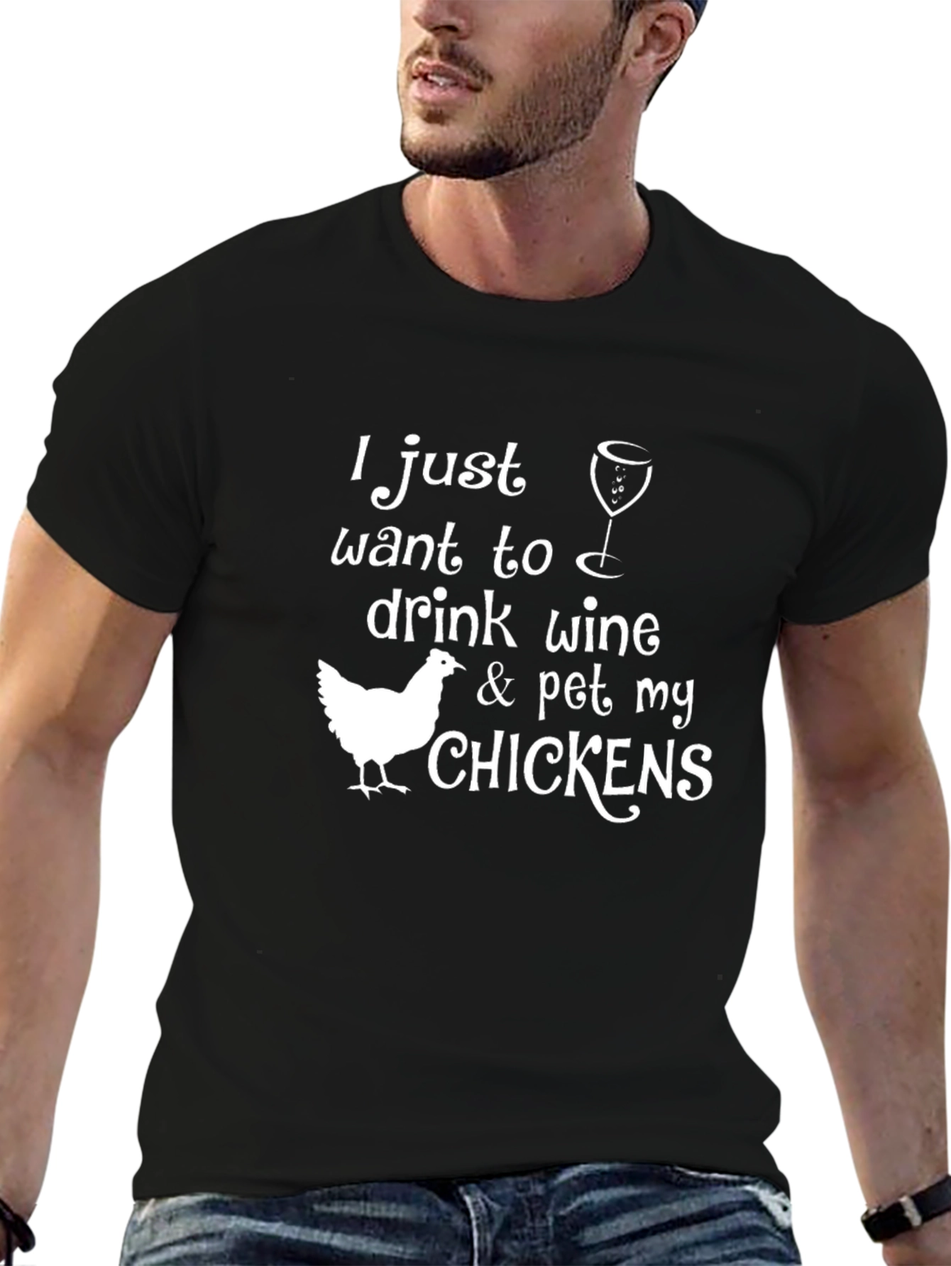 Drink Wine & Pet My Chickens Graphic Tee