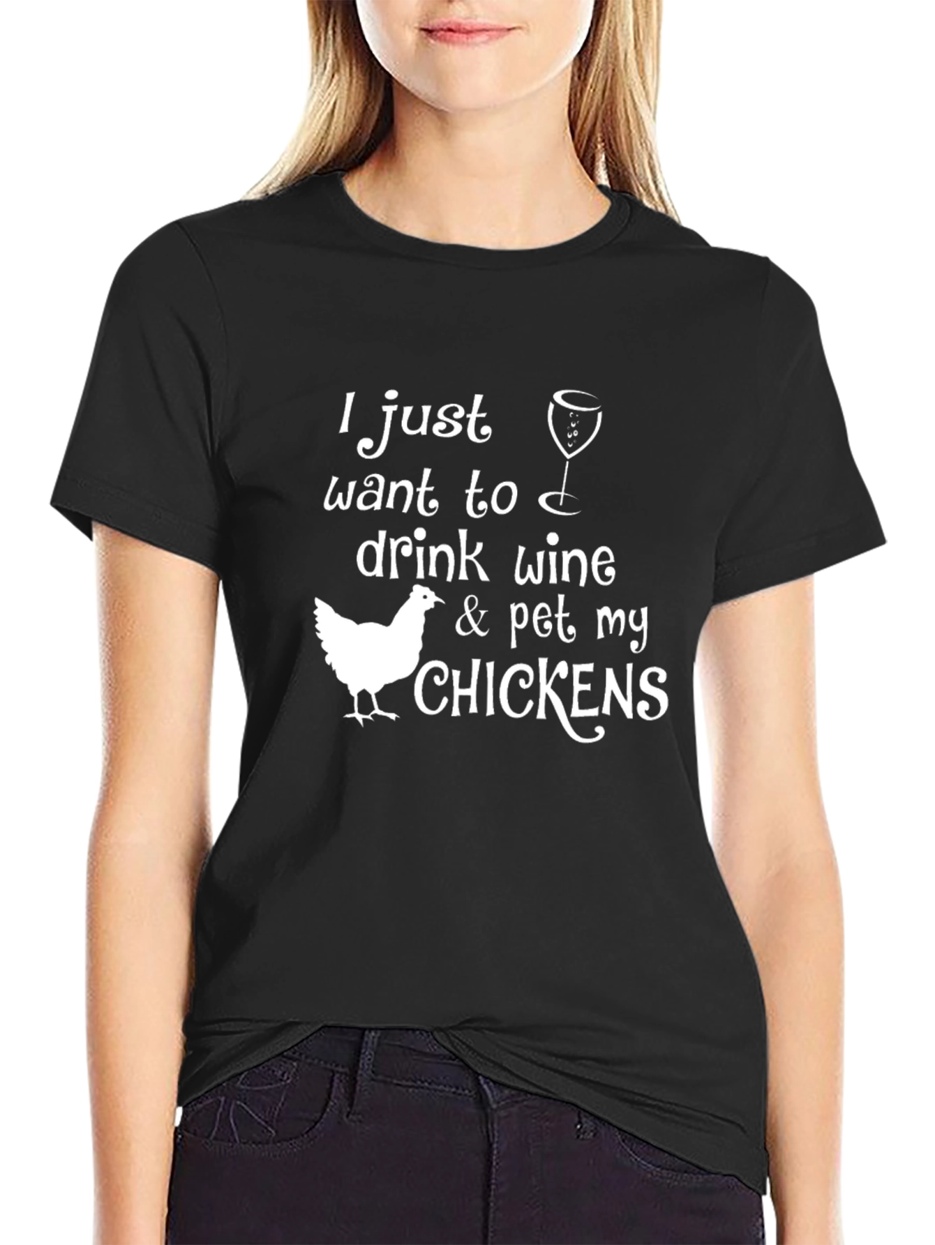 Drink Wine & Pet My Chickens Graphic Tee