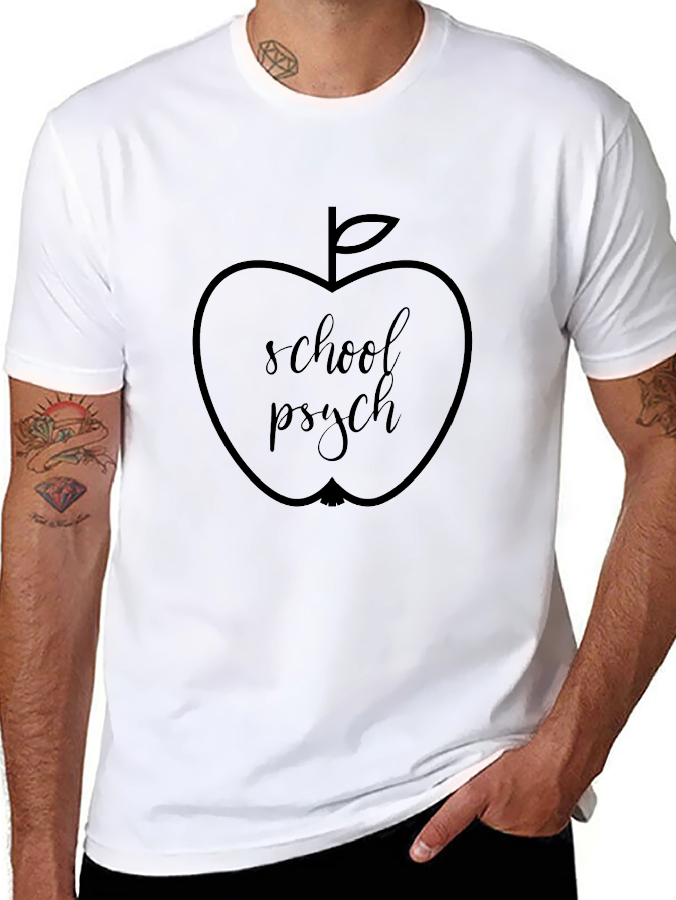 School Psych Apple T-Shirt - Black