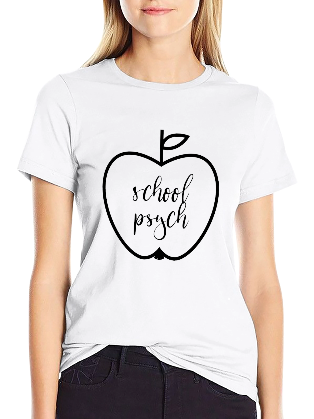 School Psych Apple T-Shirt - Black