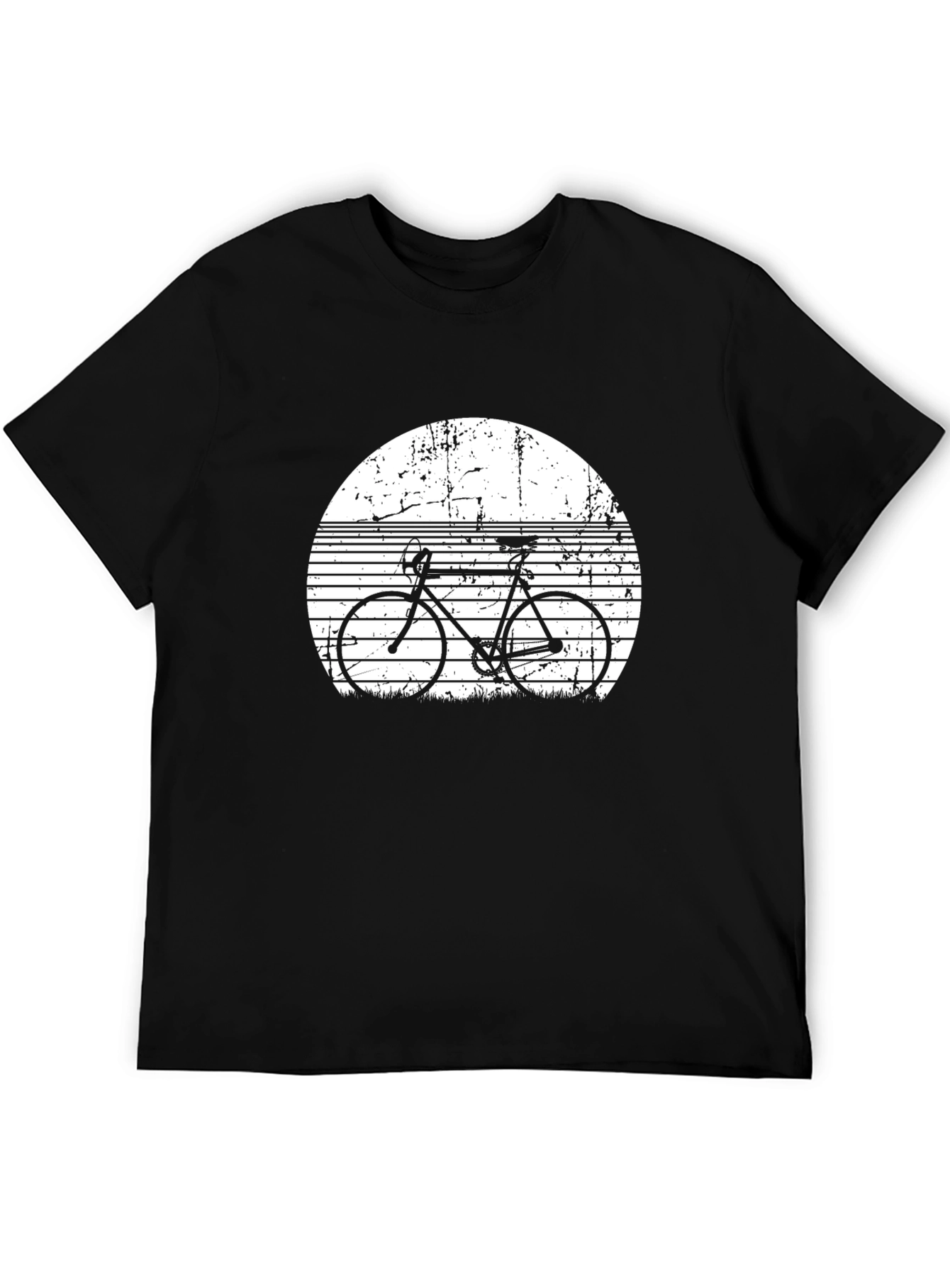 Retro Bike Graphic Tee - Black Cotton T-Shirt