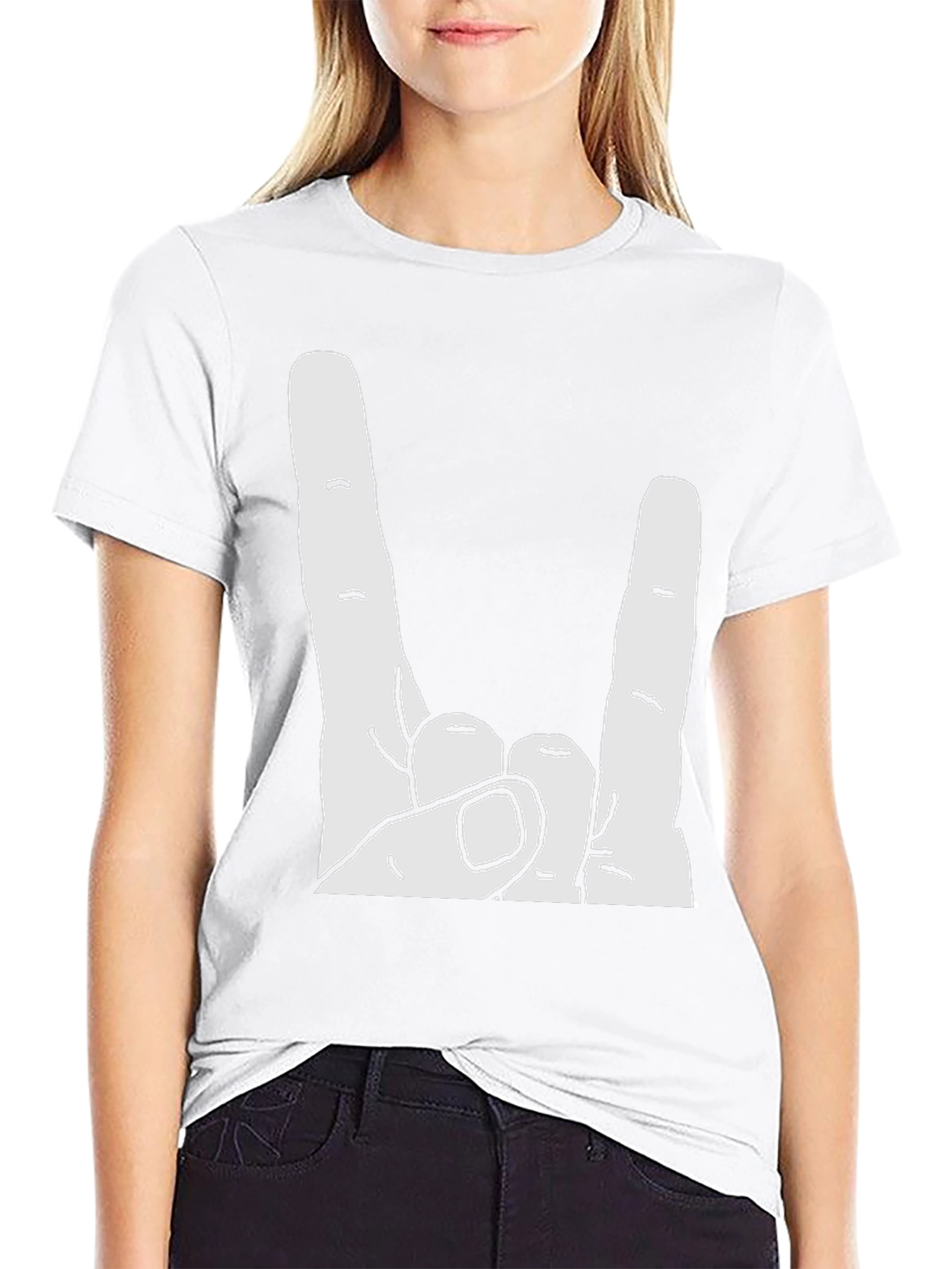Rock On Hand Gesture Graphic Tee