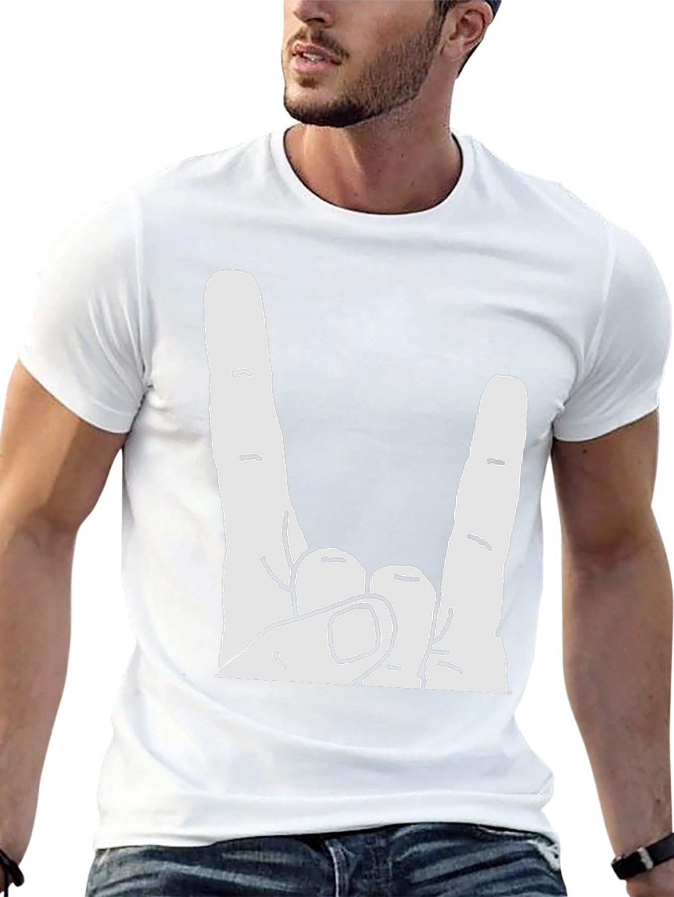 Rock On Hand Gesture Graphic Tee