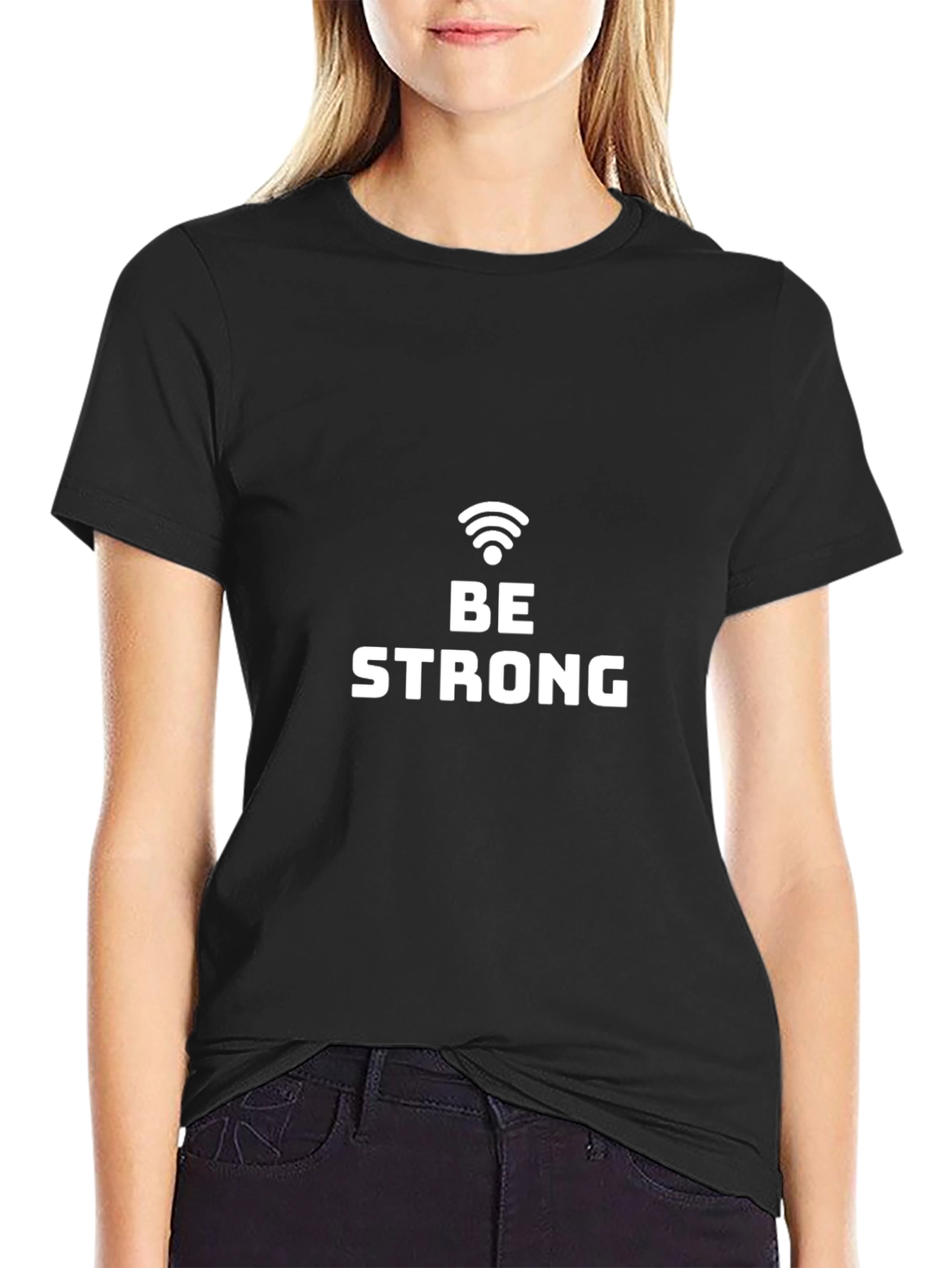 Be Strong Tee - Stylish Black Graphic T-Shirt