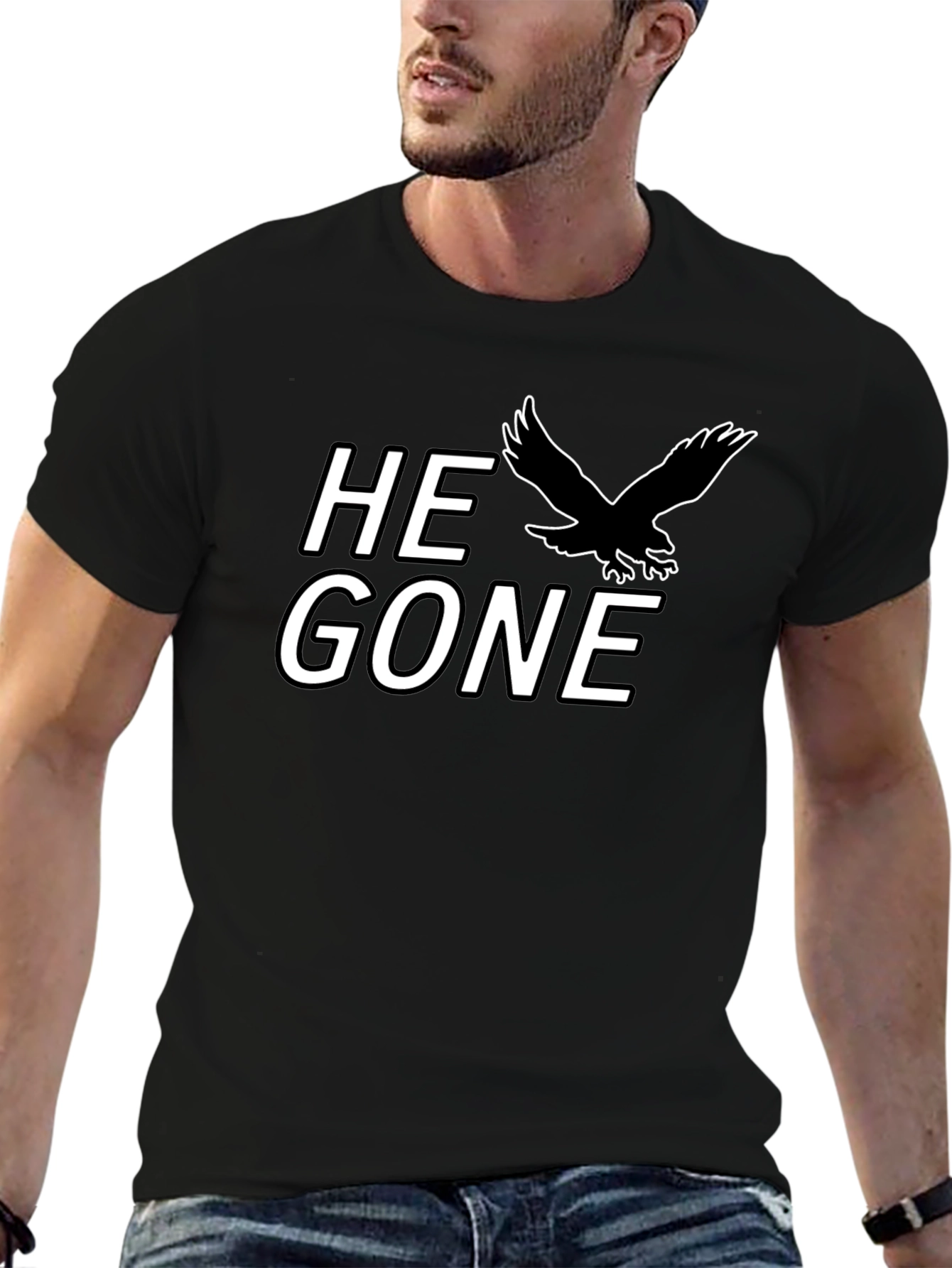 He Gone T-Shirt - Black Eagle Graphic Tee