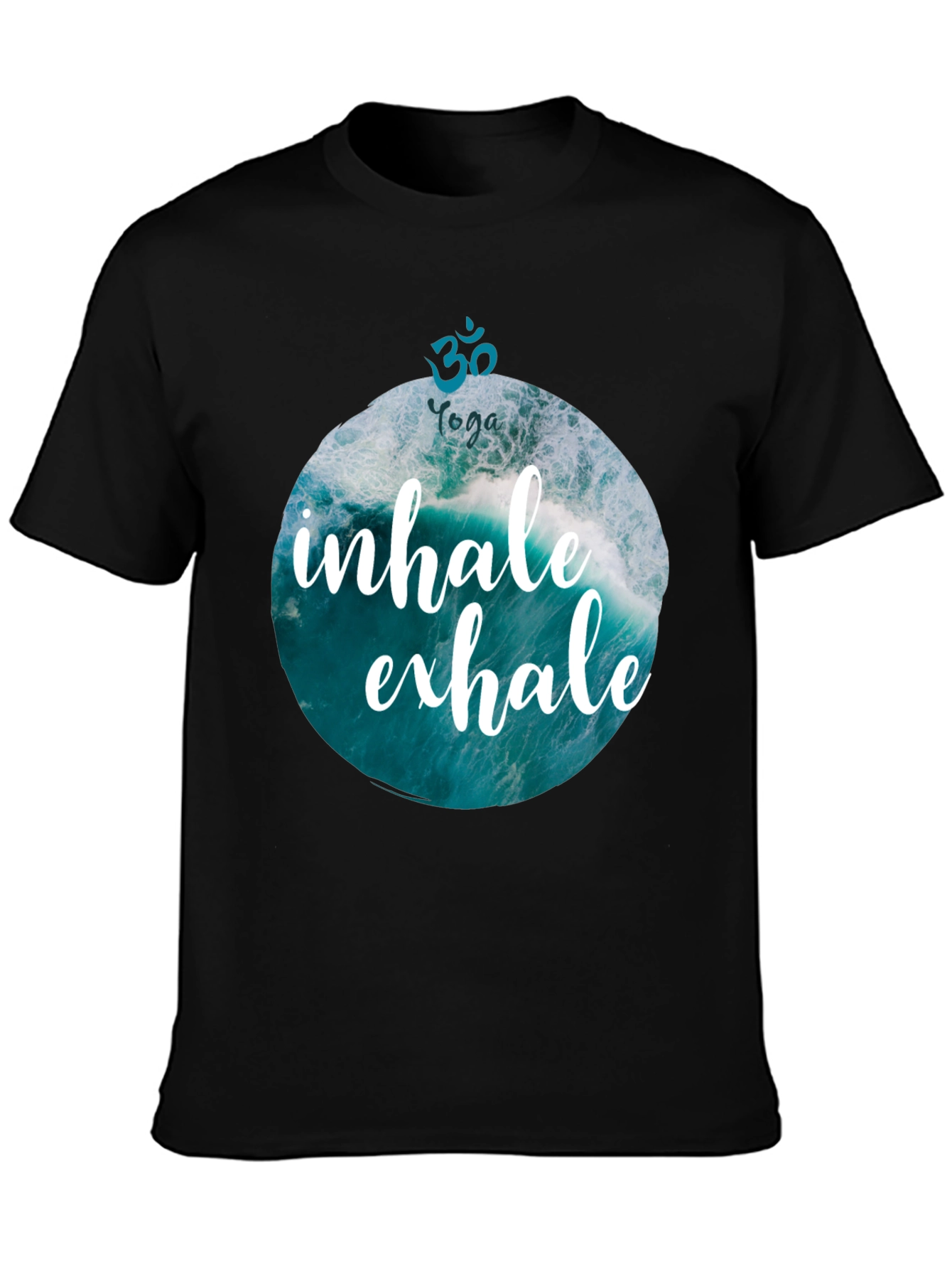 Inhale Exhale Yoga Wave Graphic T-Shirt