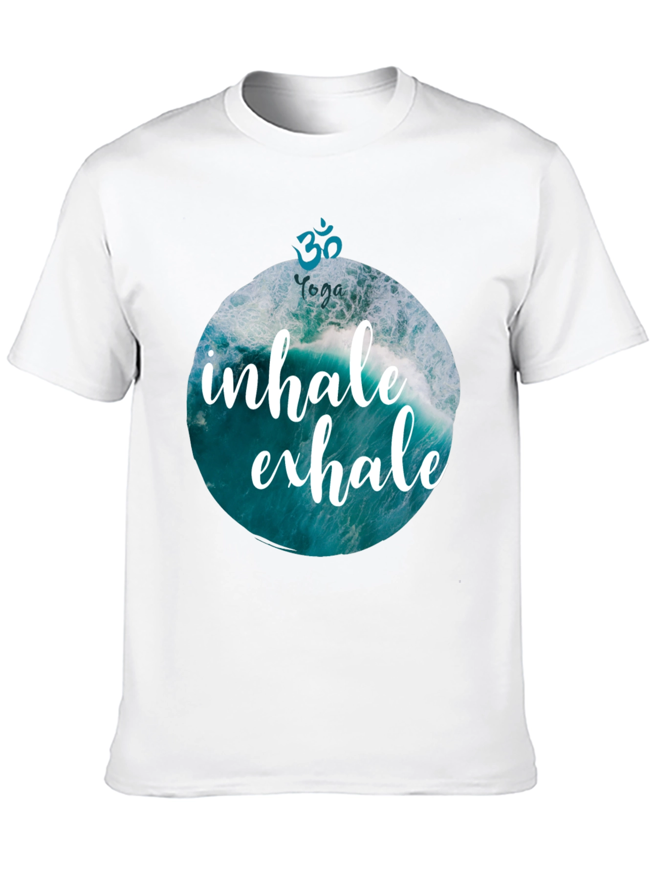 Inhale Exhale Yoga Wave Graphic T-Shirt