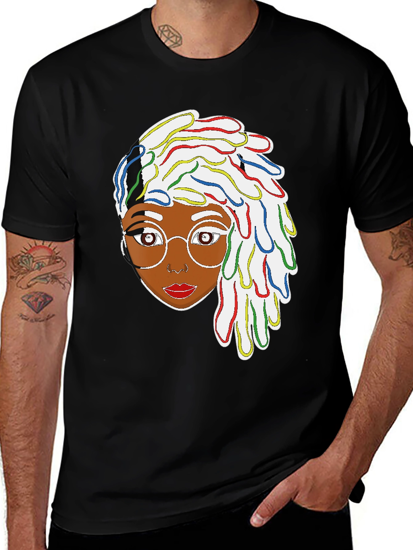 Funky Dreadlocks Afro Woman Graphic T-Shirt