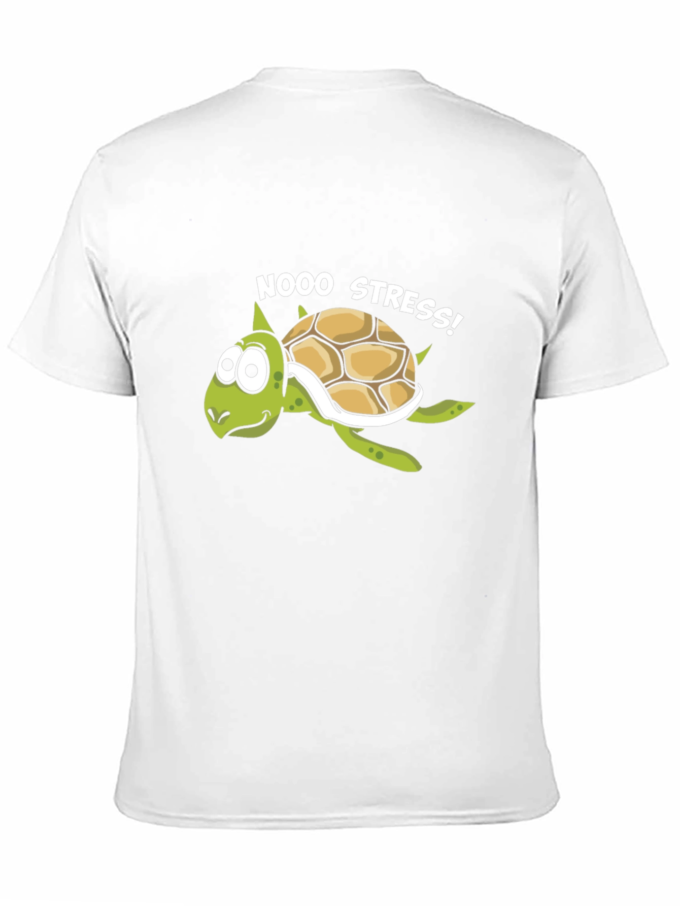 No Stress Turtle T-Shirt - Relaxed Cartoon Graphic Tee