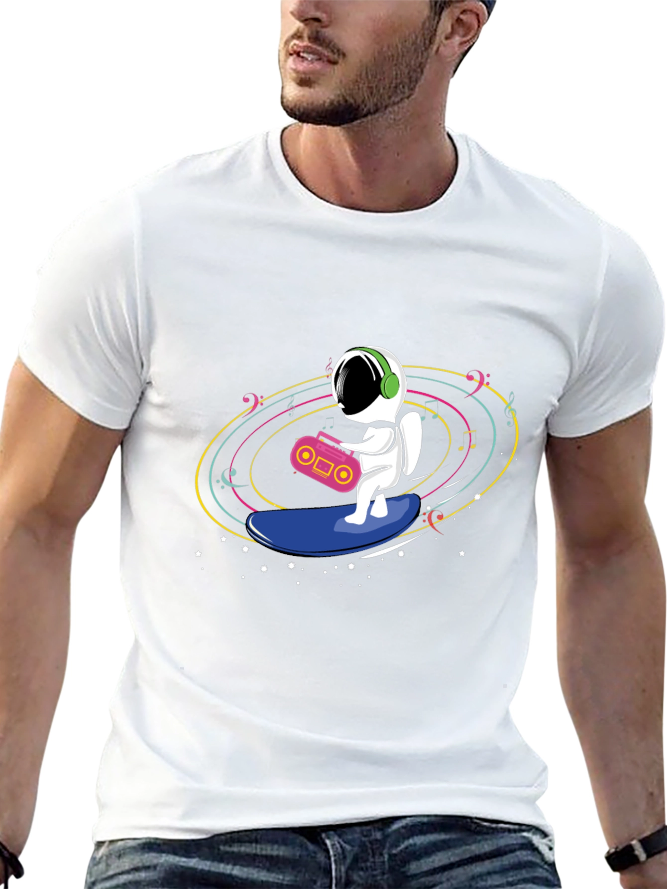 Astronaut Surfing T-Shirt - Space Music Vibes