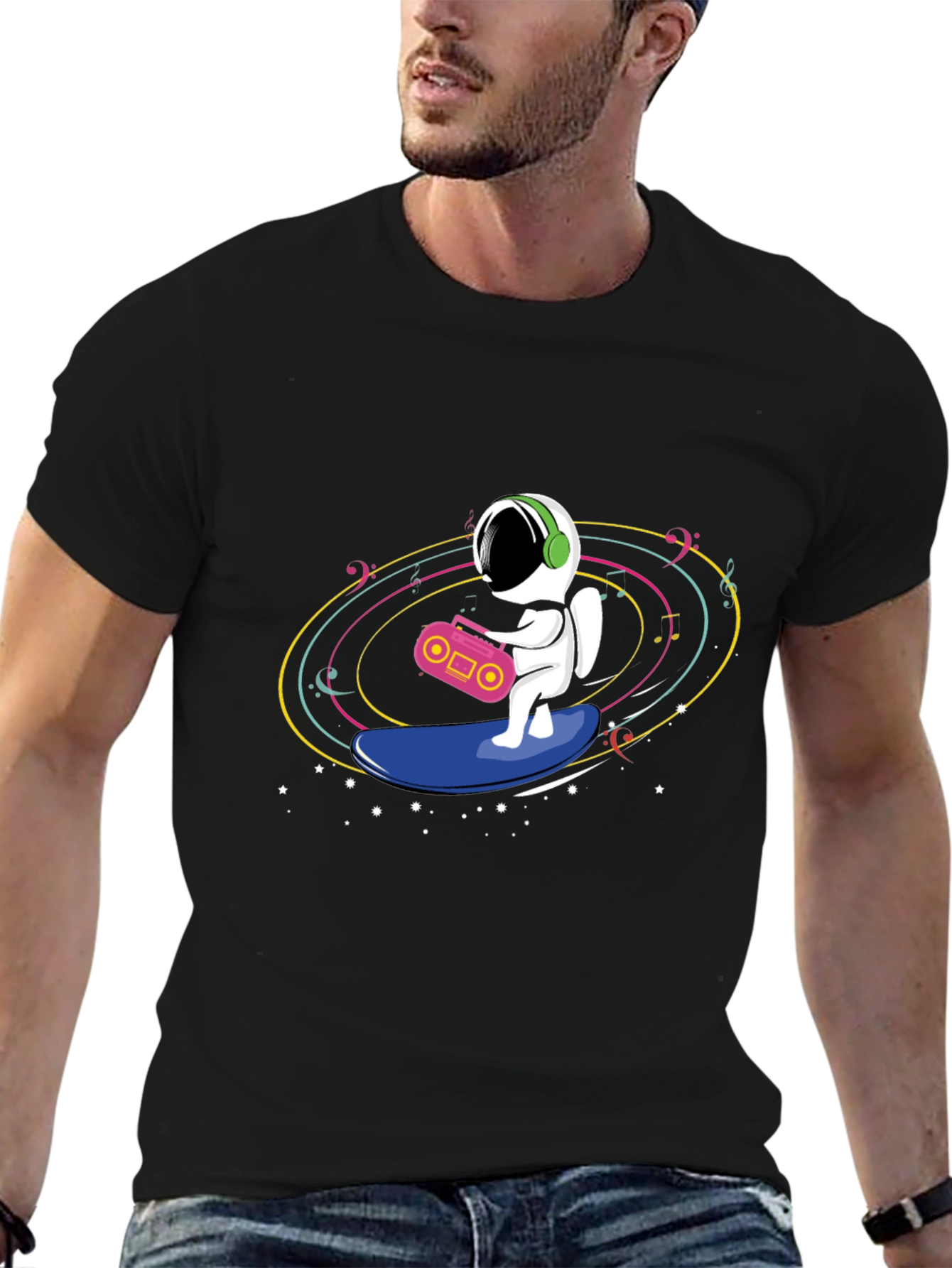 Astronaut Surfing T-Shirt - Space Music Vibes
