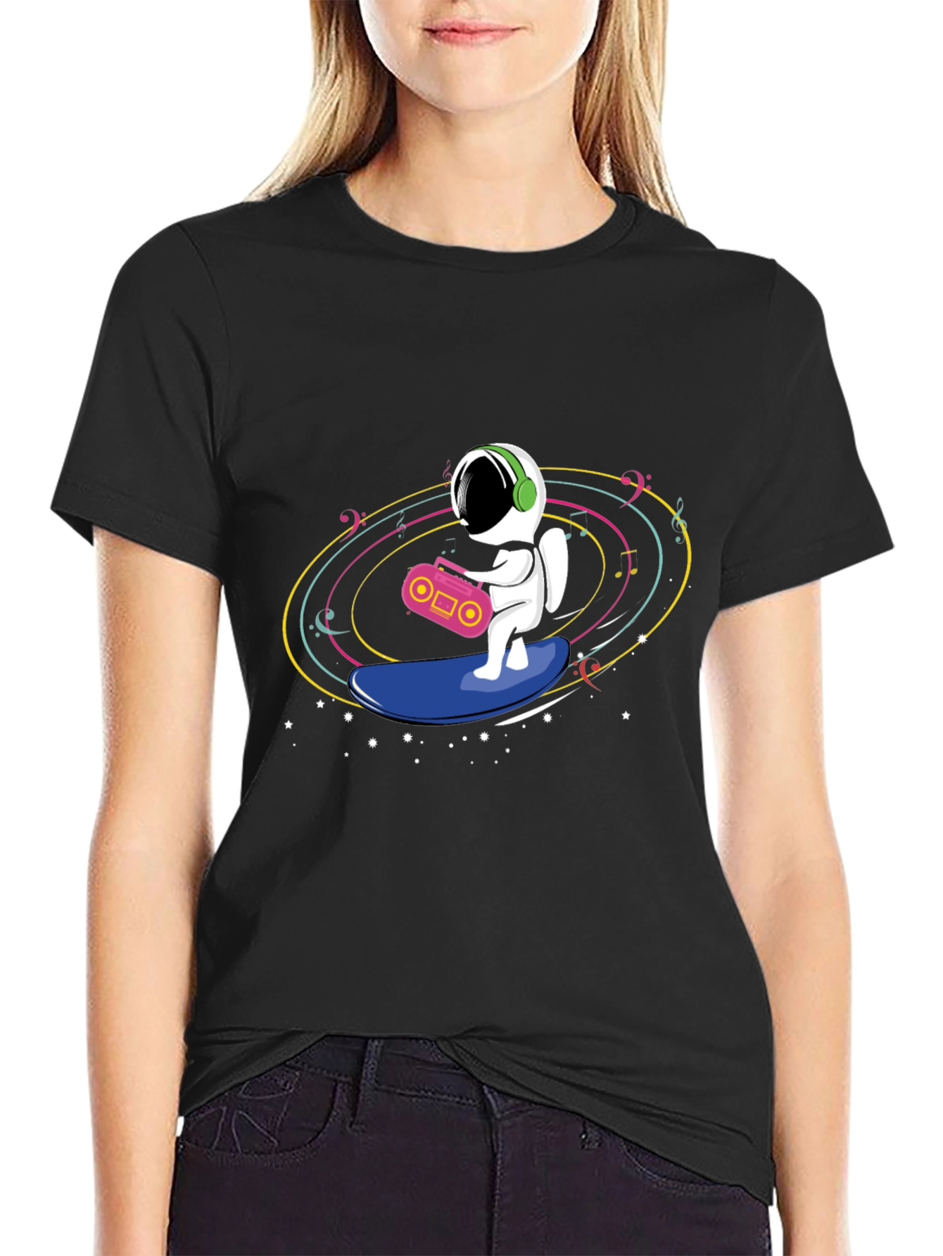 Astronaut Surfing T-Shirt - Space Music Vibes