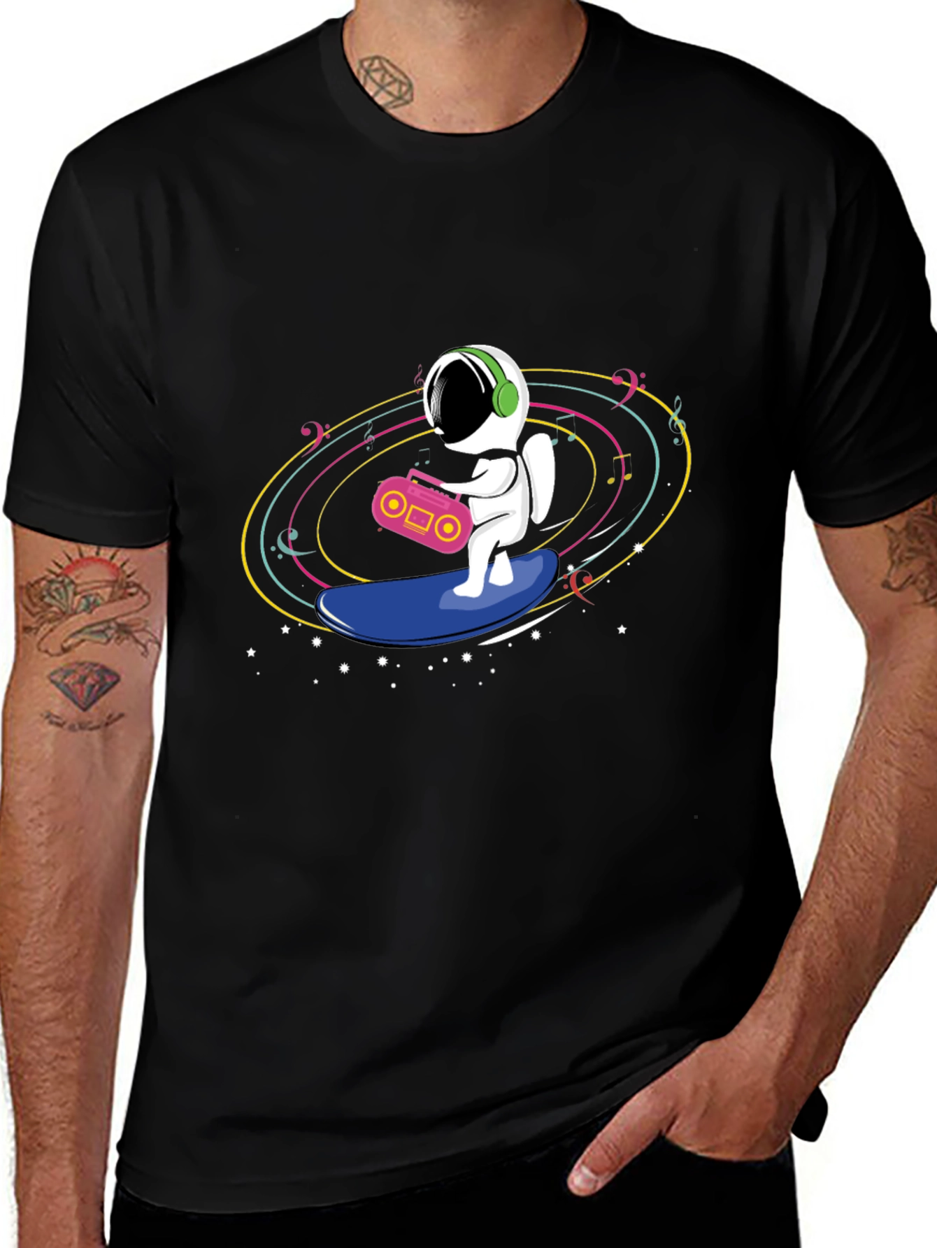 Astronaut Surfing T-Shirt - Space Music Vibes