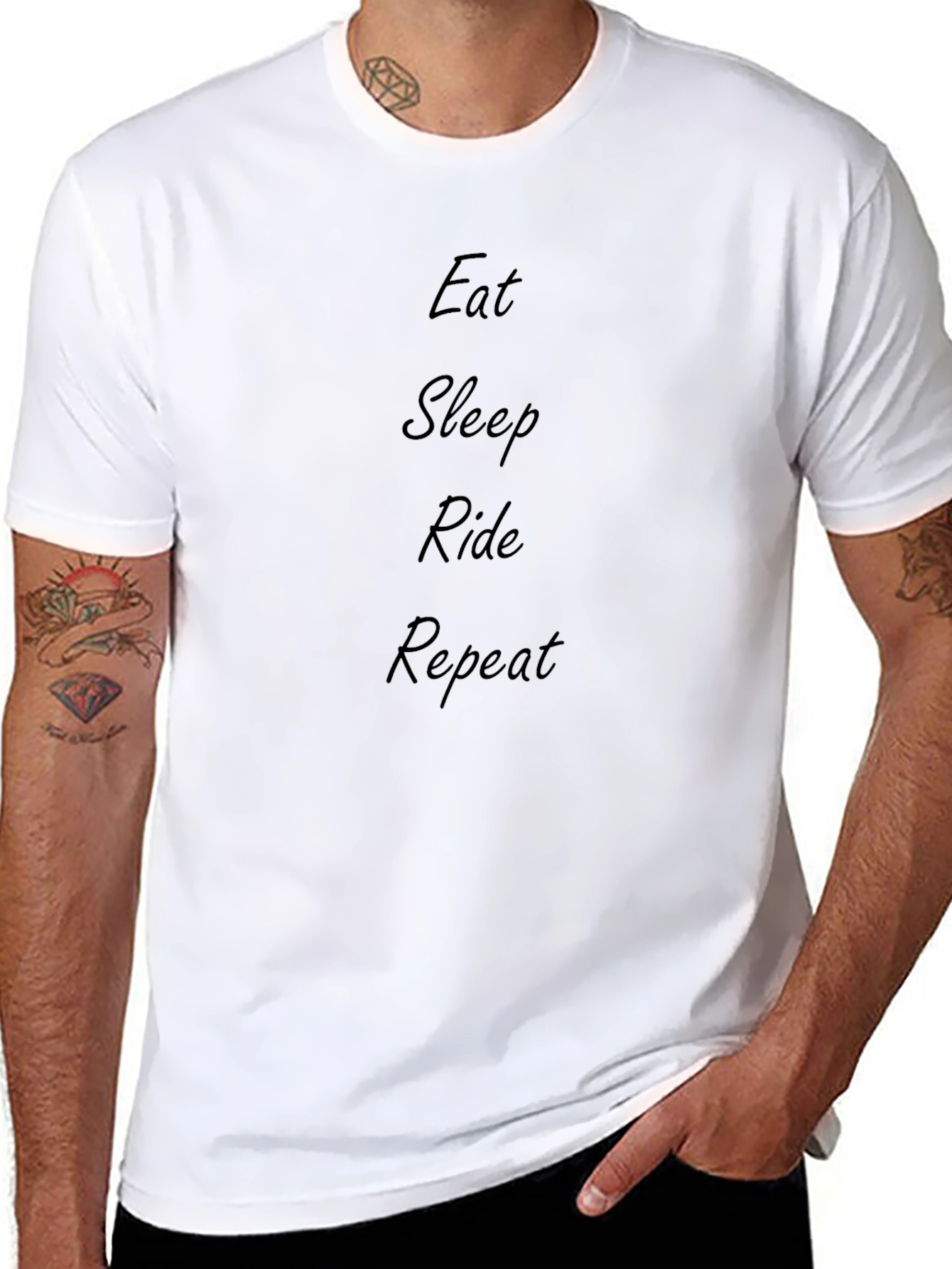 Eat Sleep Ride Repeat Black T-Shirt