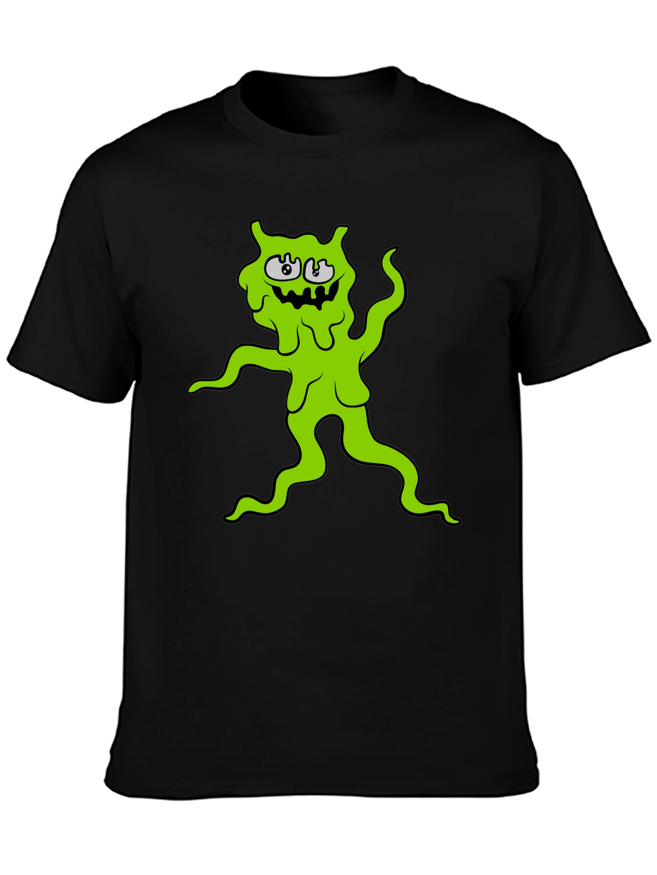 Green Slime Monster Graphic Tee - Black