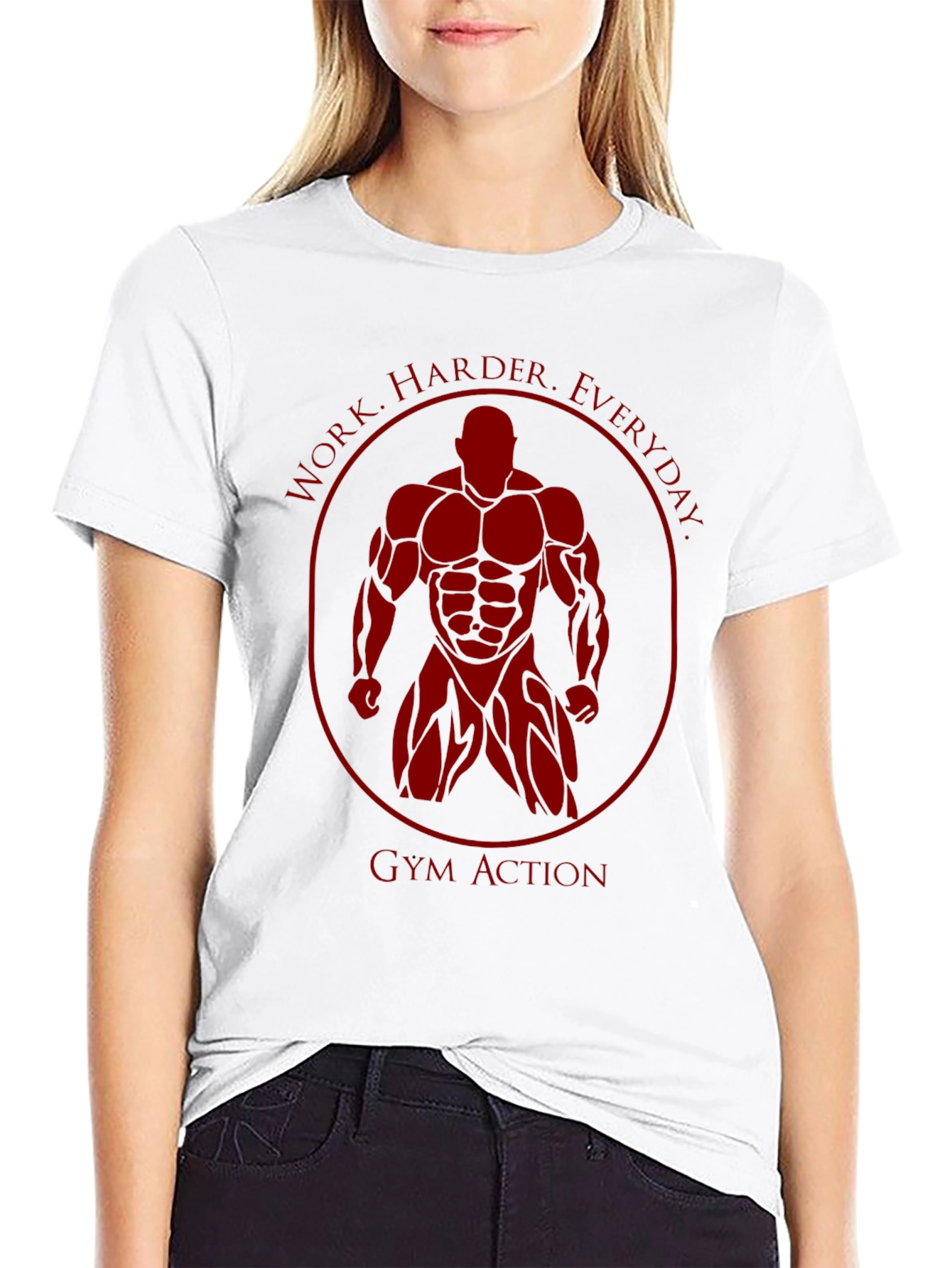 Gym Action Bodybuilder Graphic T-Shirt